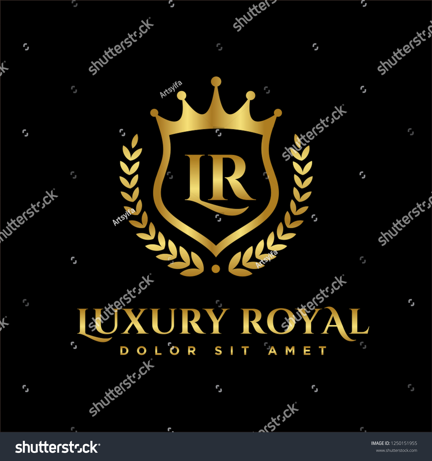 Luxury Royal Letter L R Crest Stock Vector (royalty Free) 1250151955 