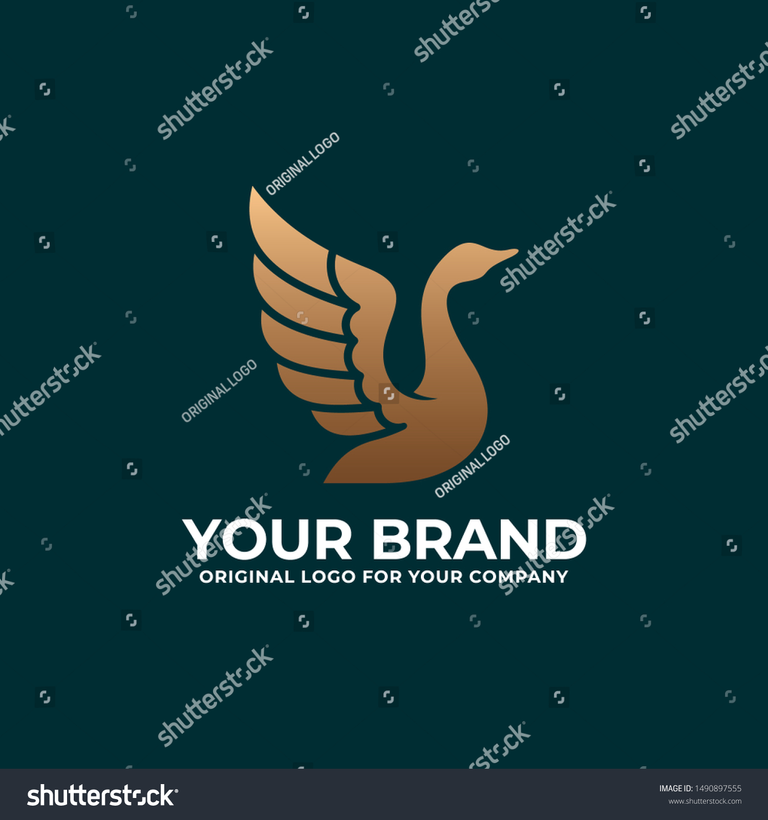 Swan Logo Golden Goose Stock Vector Free) 1490897555