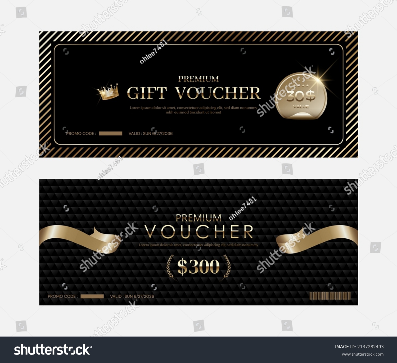 Luxury Voucher Vip Coupon Backgrounds Stock Vector (Royalty Free ...