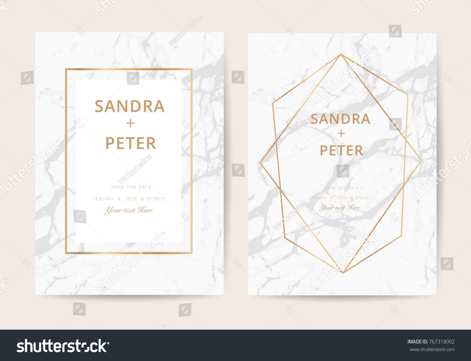 Luxury Wedding Invitation Cards Marble Texture Stock Vector (Royalty ...