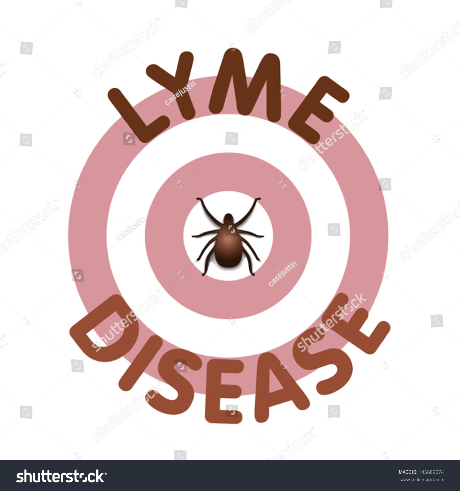 Lyme Disease Bullseye Rash Text Concentric Stock Vector (Royalty Free ...