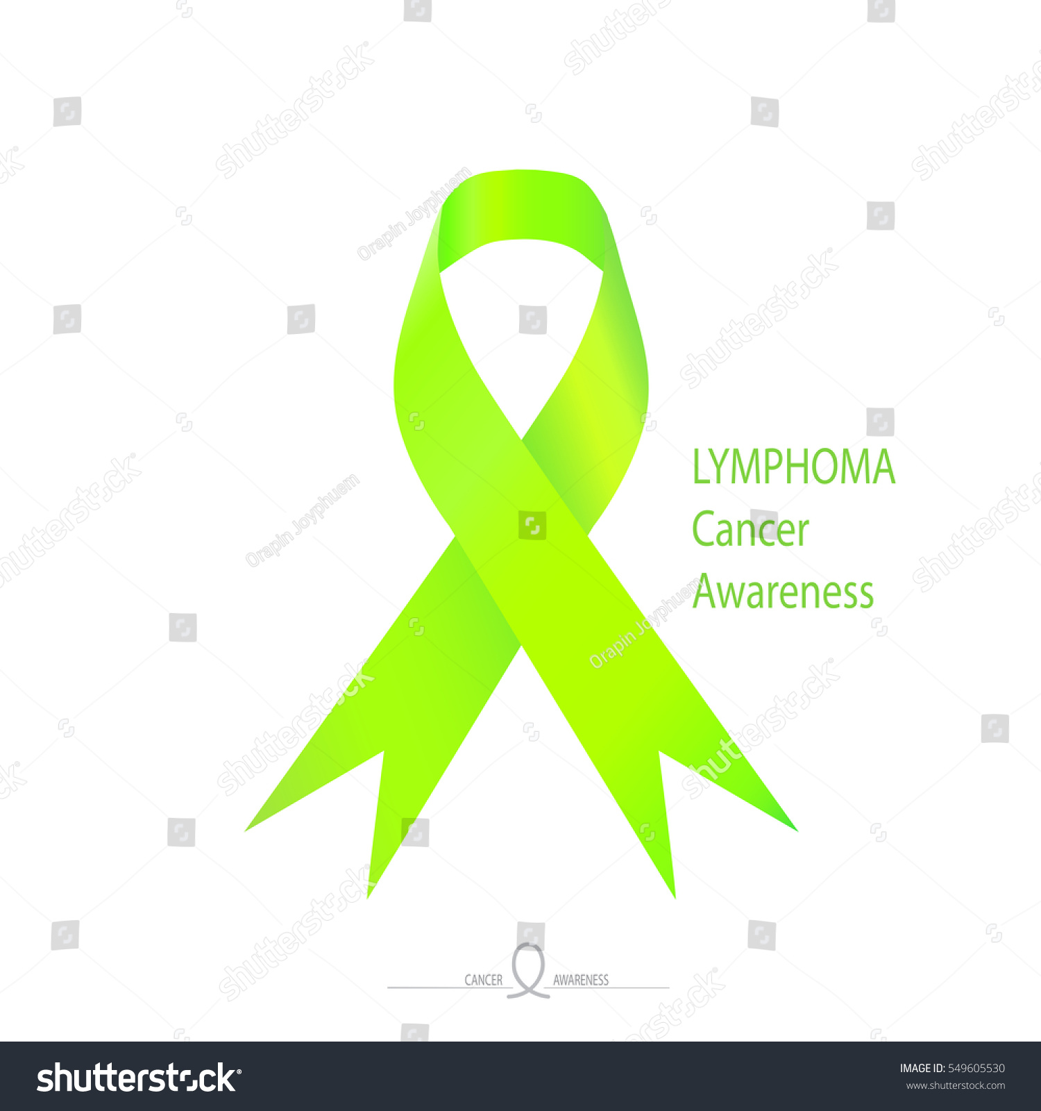 lymphoma cancer awareness lime green color stock vector royalty lymphoma color