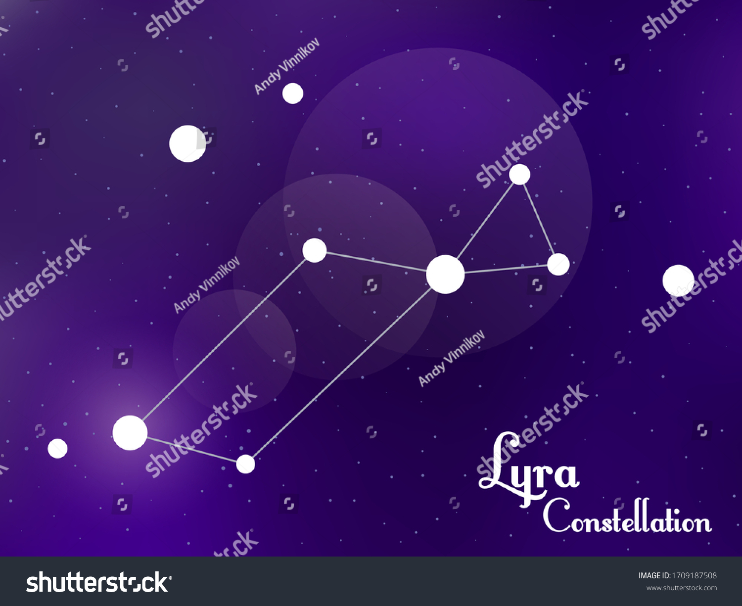 Lyra Constellation Starry Night Sky Cluster Stock Vector (Royalty Free ...