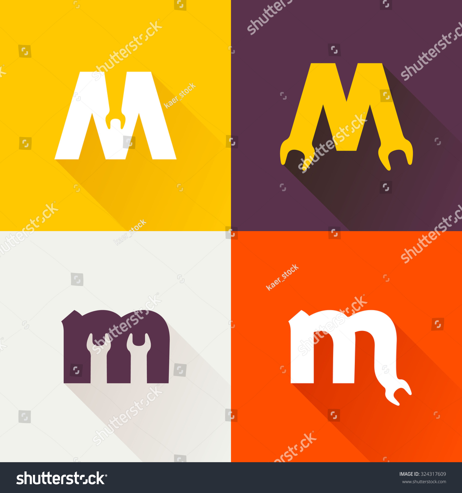 set letter vector Wrench Vector M Vector Stock Logo Set 324317609 Letter