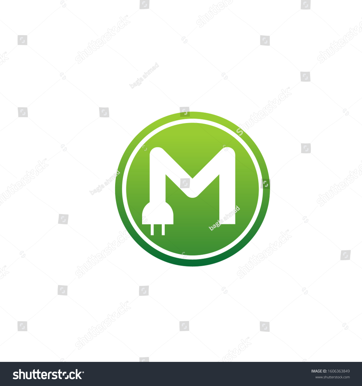 M Plug Logo Design Simple Modern Stock Vector (Royalty Free) 1606363849 ...