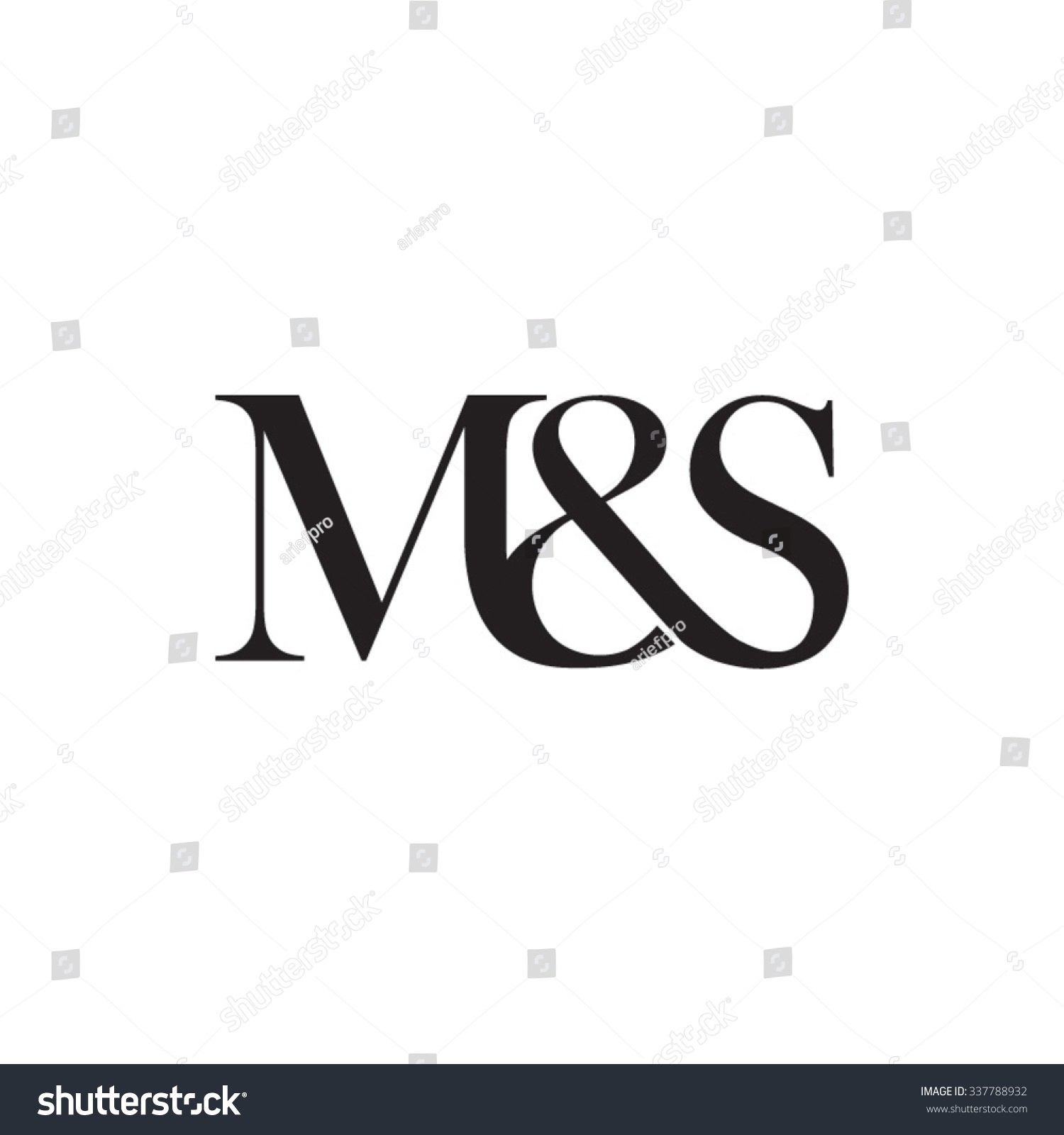 Ms Initial Logo Ampersand Monogram Logo Stock Vector Royalty Free