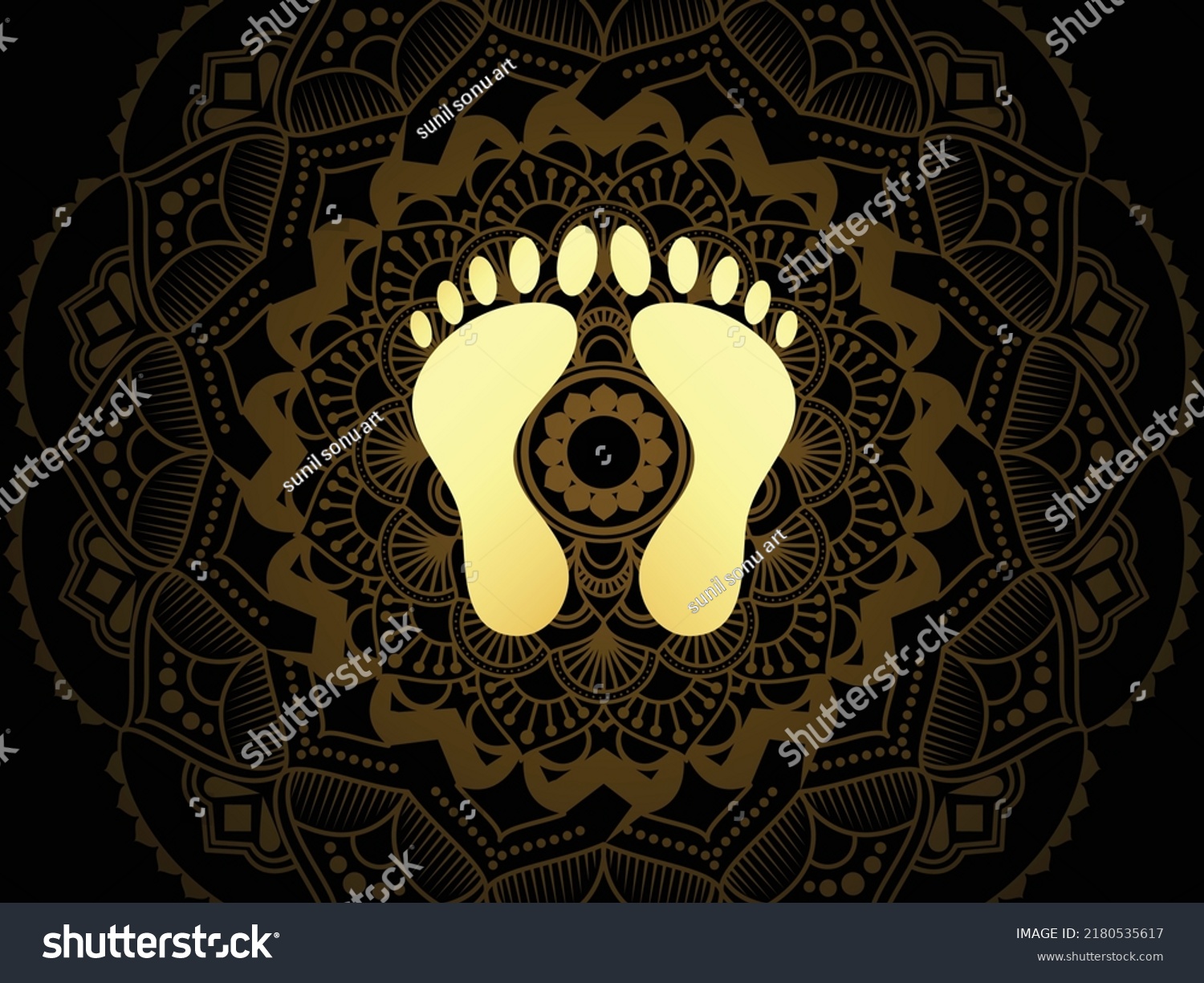 SVG of Maa lakshmi foot print with mandala Aipan Design pattern for india festival vector  svg