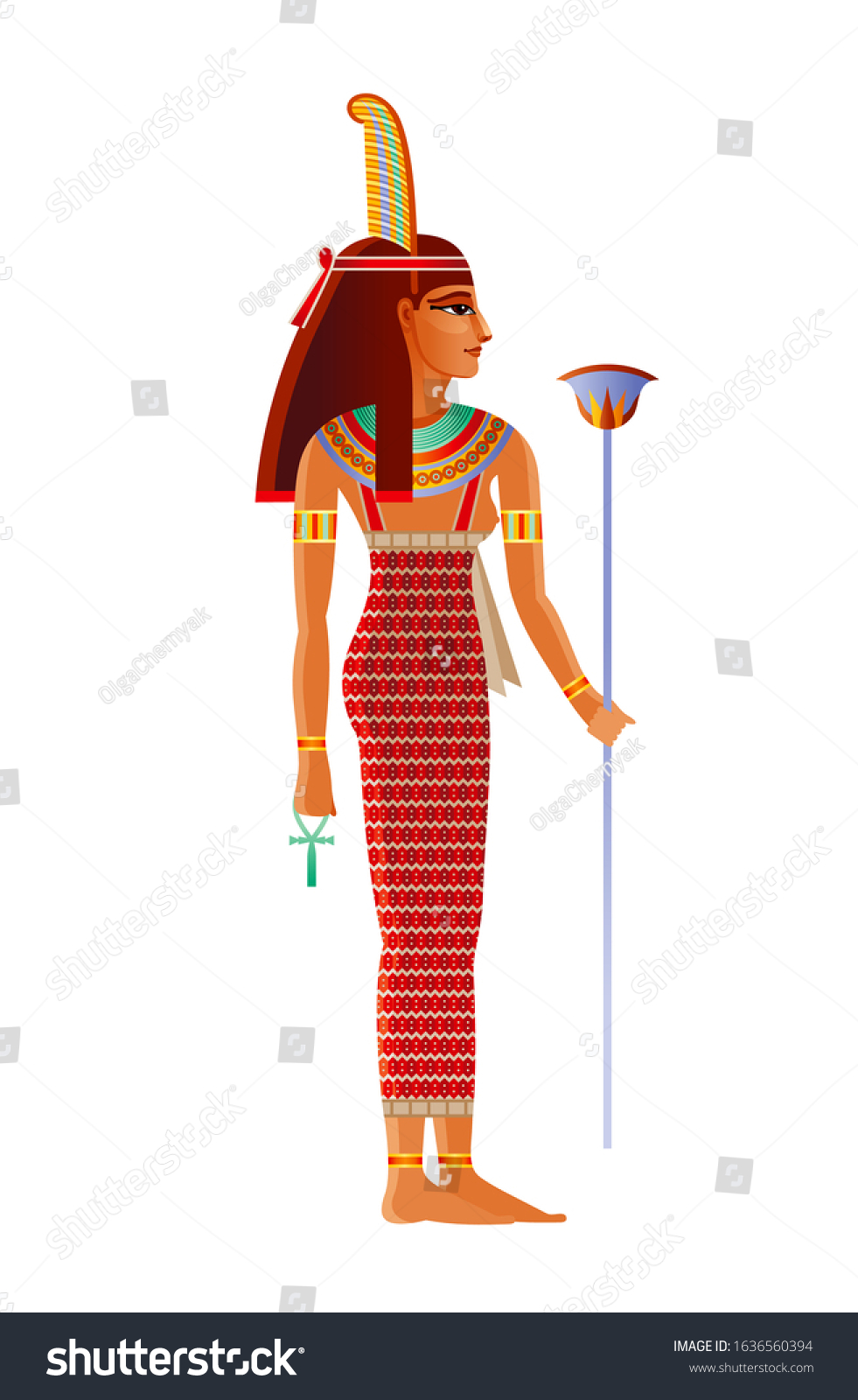 Maat Egyptian Goddess Deity Ostrich Feather Stock Vector (Royalty Free ...