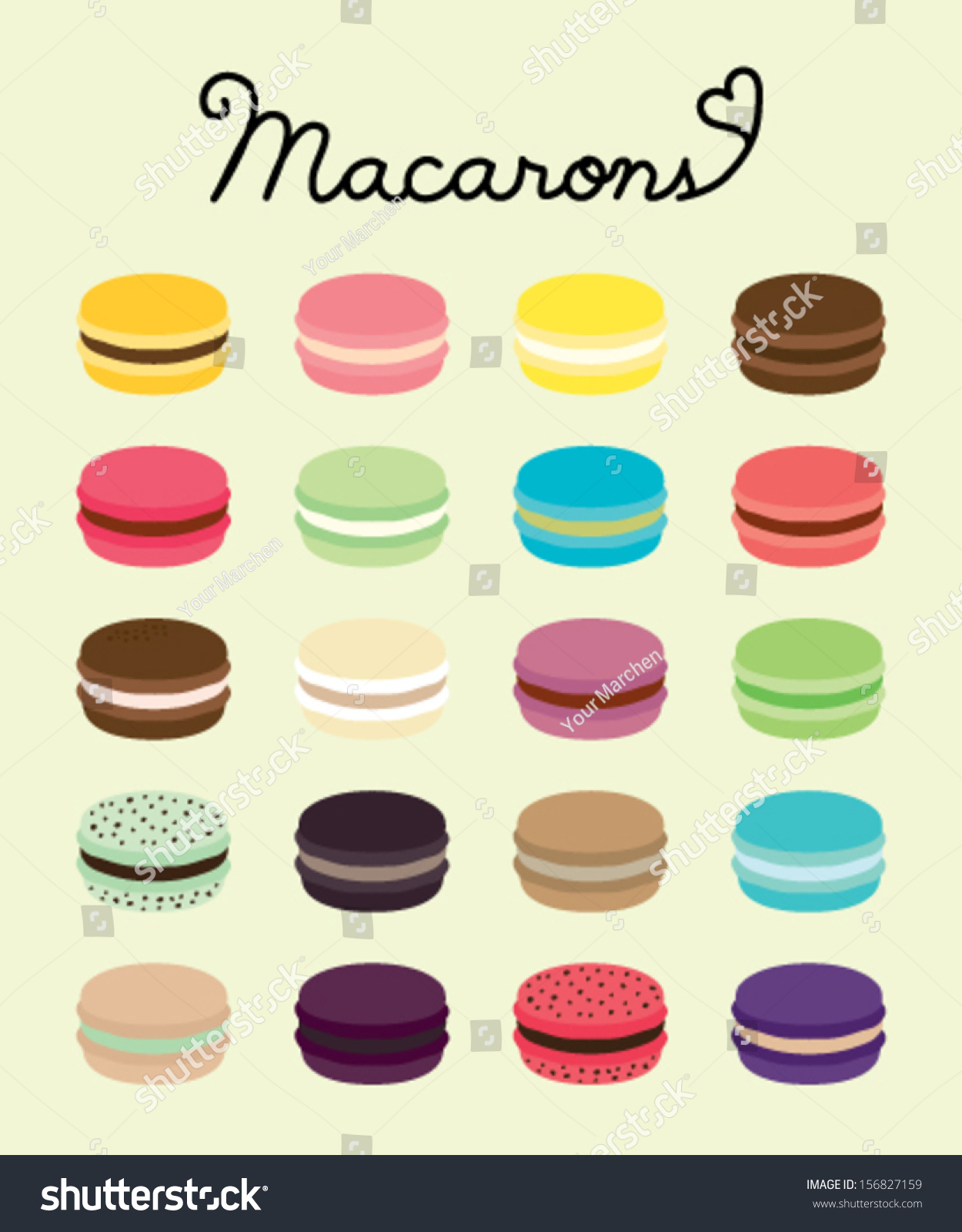 Macarons Stock Vector 156827159 - Shutterstock