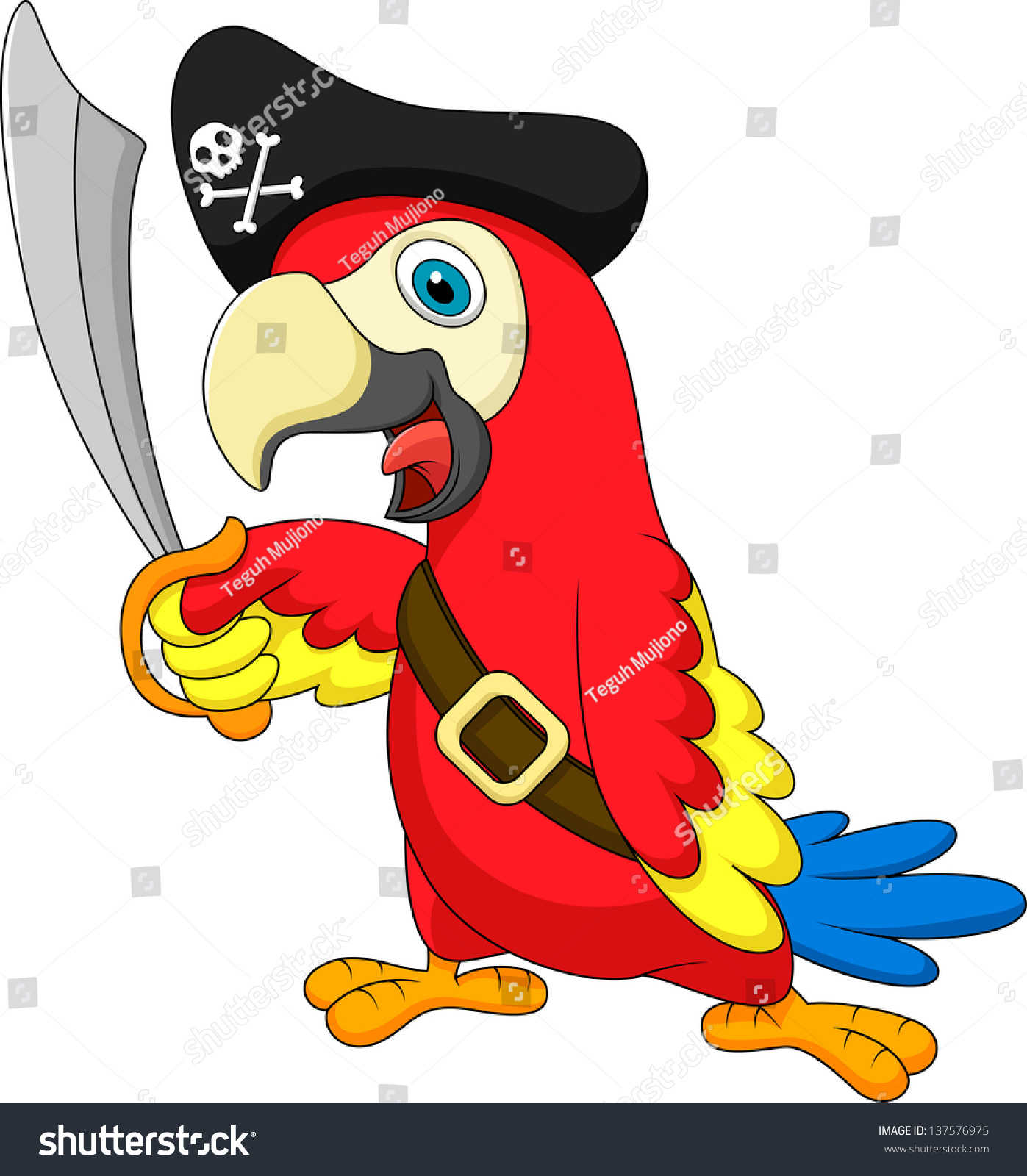 Macaw Pirate Stock Vector (Royalty Free) 137576975