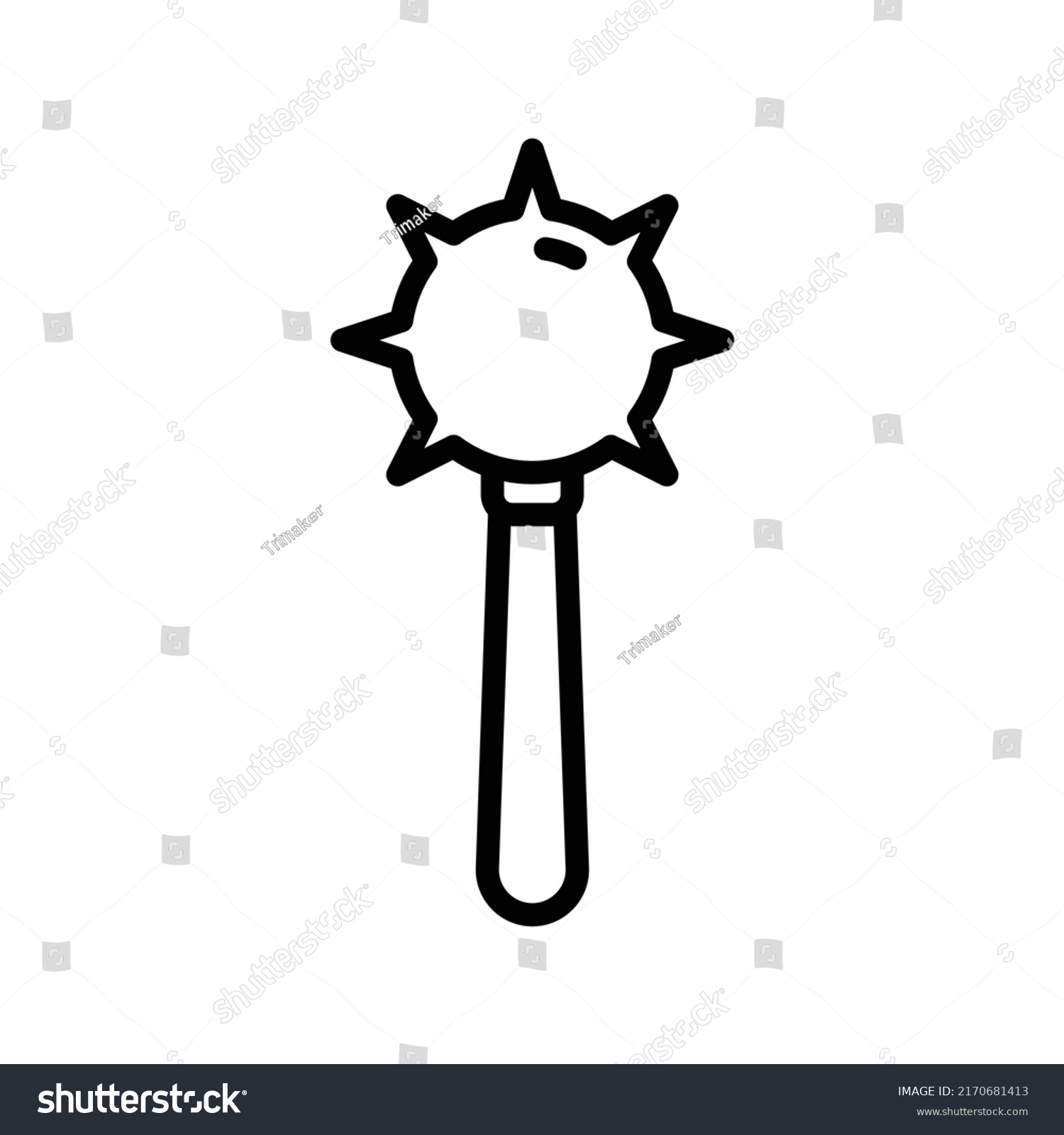 Mace Icon Line Art Style Design Stock Vector (Royalty Free) 2170681413 ...