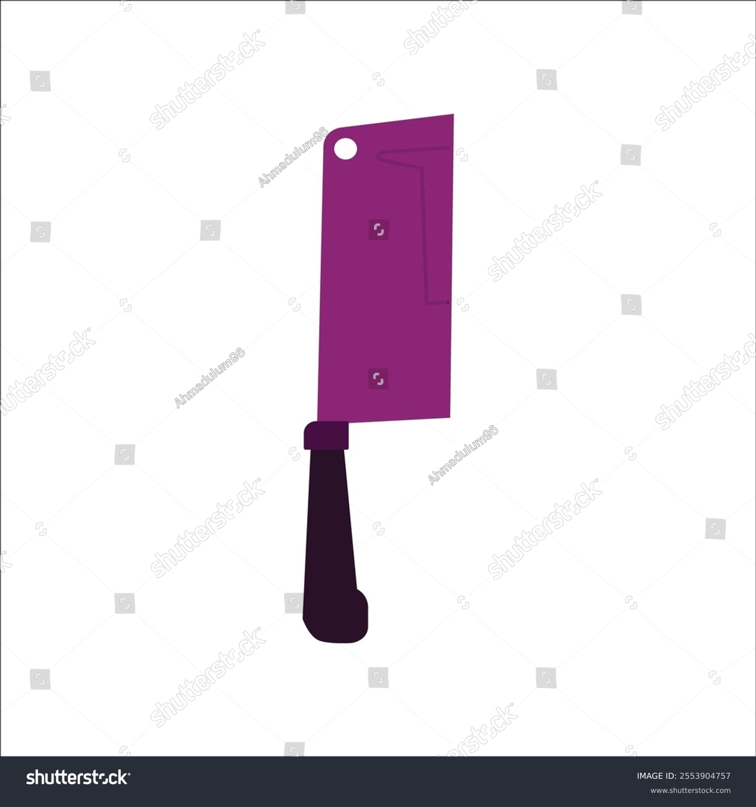 purple cleaver on white background clip art preview