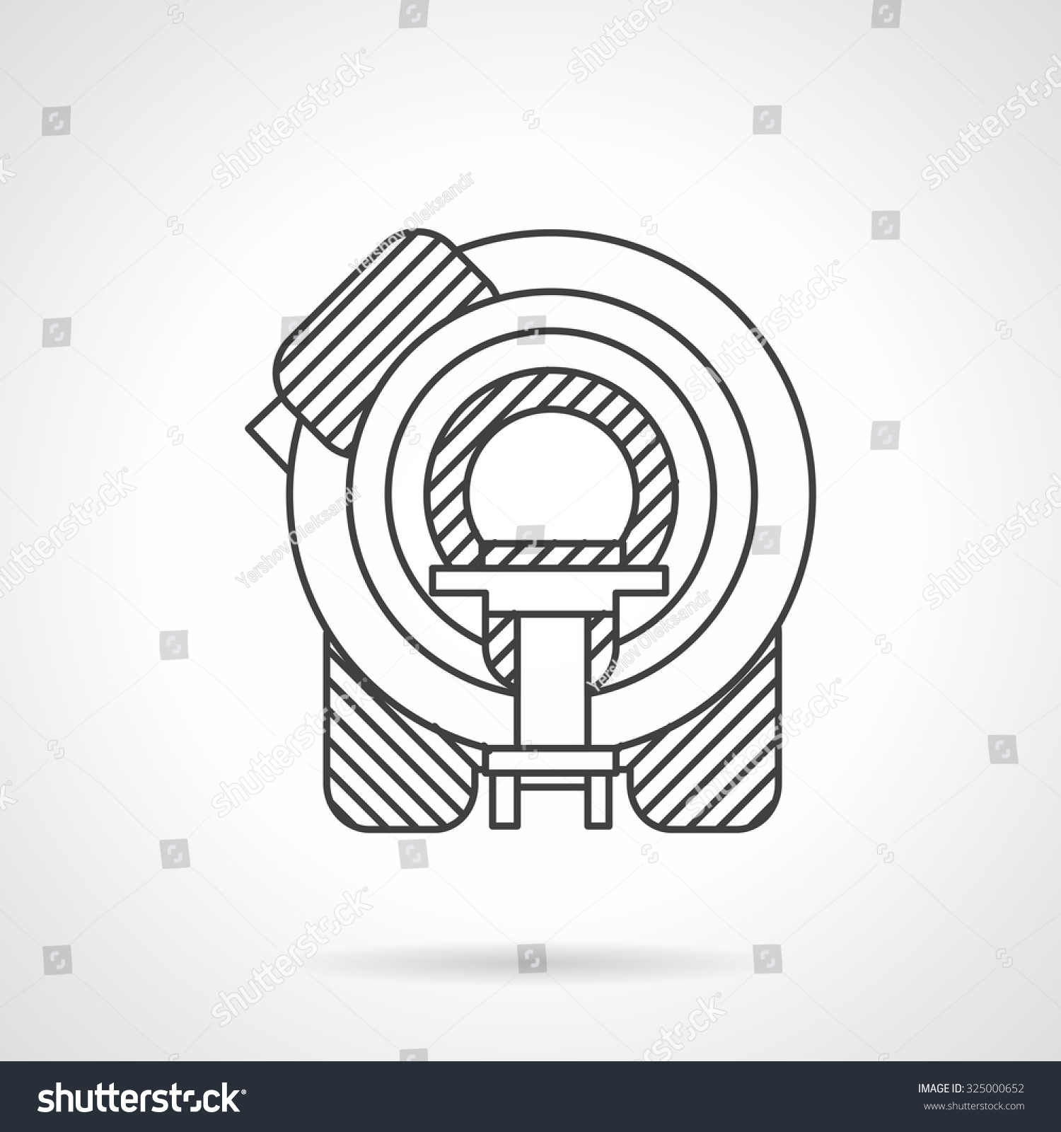 SVG of Machine for magnetic resonance tomography. Flat line style vector icon. Medical diagnosis equipment. Elements of web design for business. svg