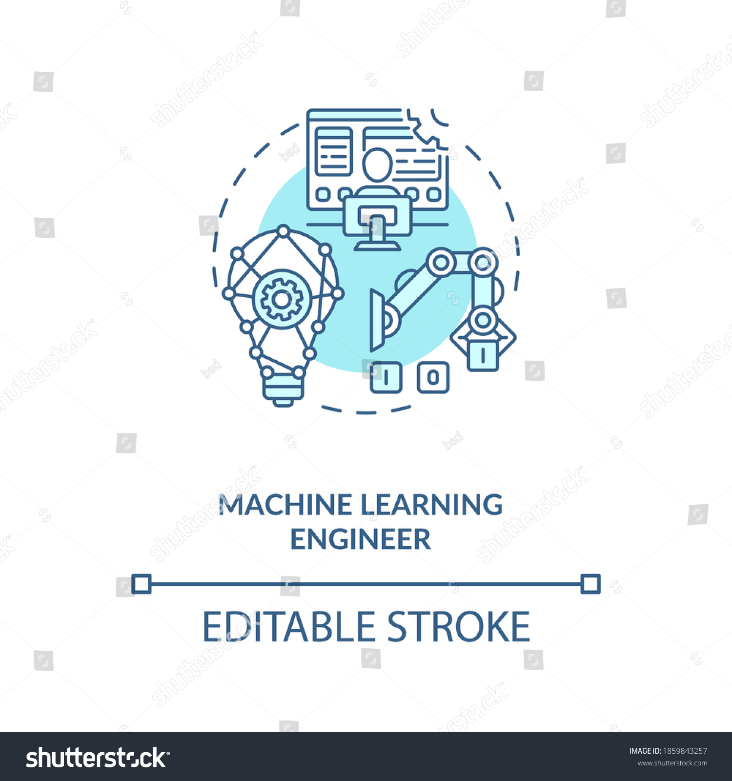 Machine Learning Engineer Concept Icon Future Stock Vector (Royalty ...