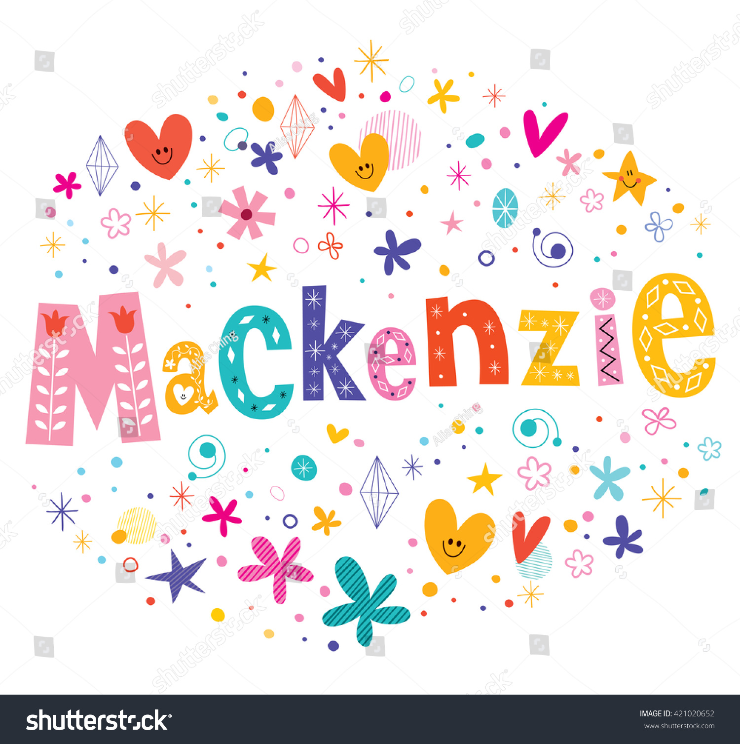 Mackenzie Girls Name Decorative Lettering Type Stock Vector 421020652 ...