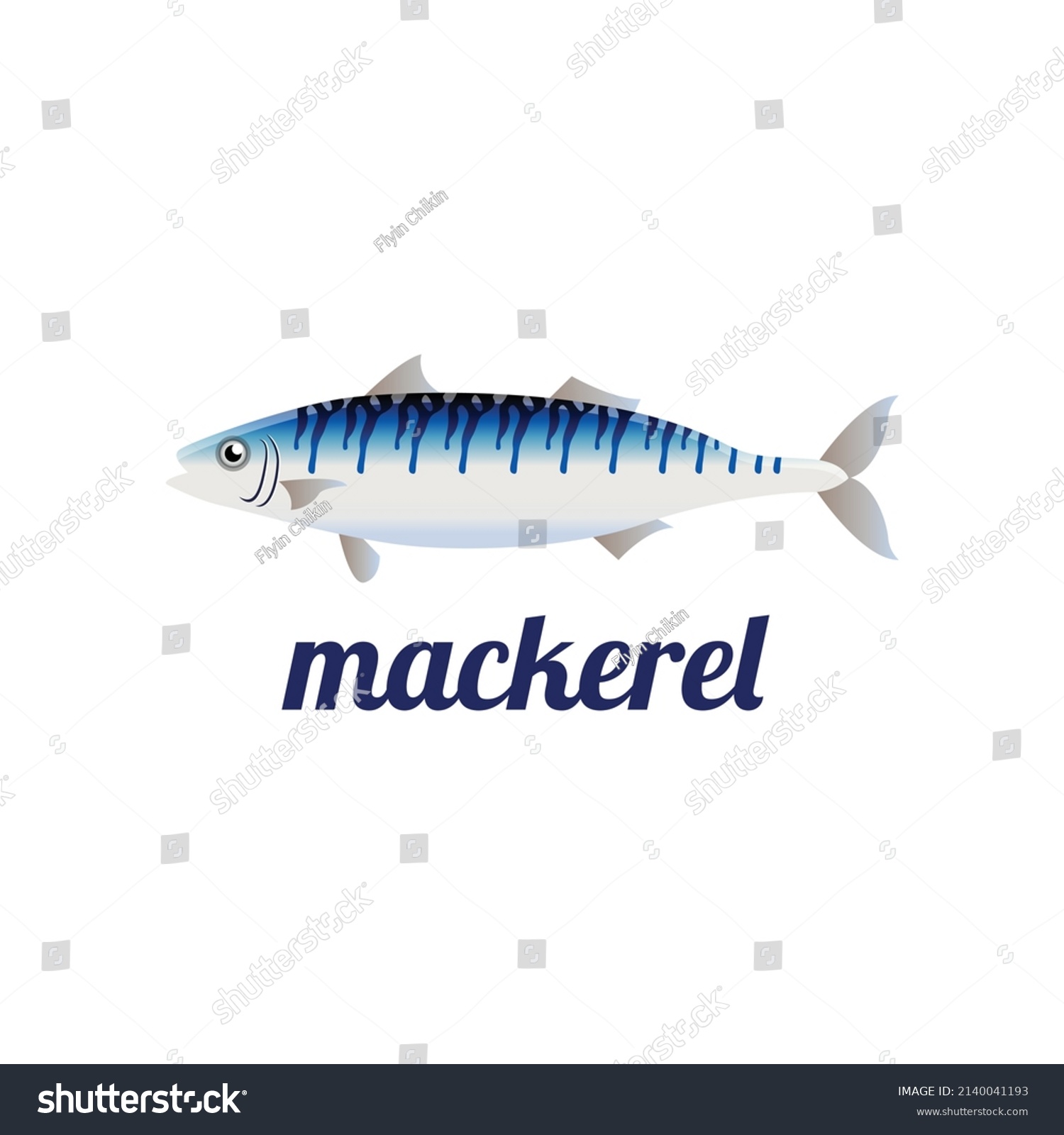 Mackerel Fish Isolated Vector Illustration Stock Vector (Royalty Free