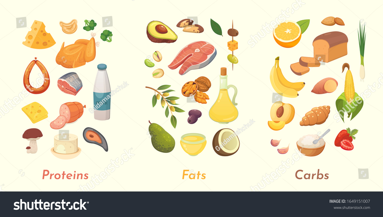 Carbohydrates protein mineral vitamin Images, Stock Photos & Vectors ...