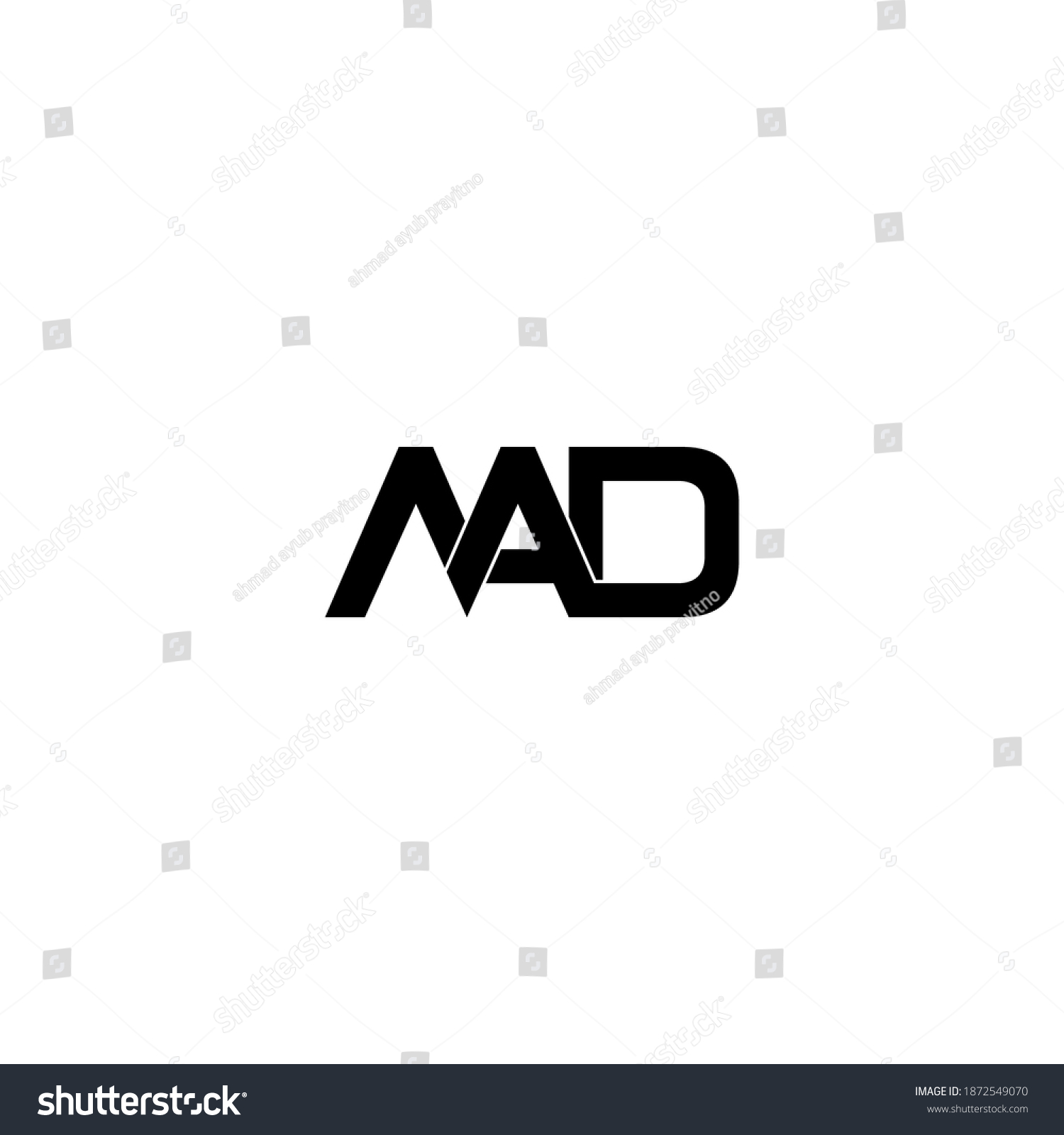 Mad Letter Original Monogram Logo Design Stock Vector Royalty Free