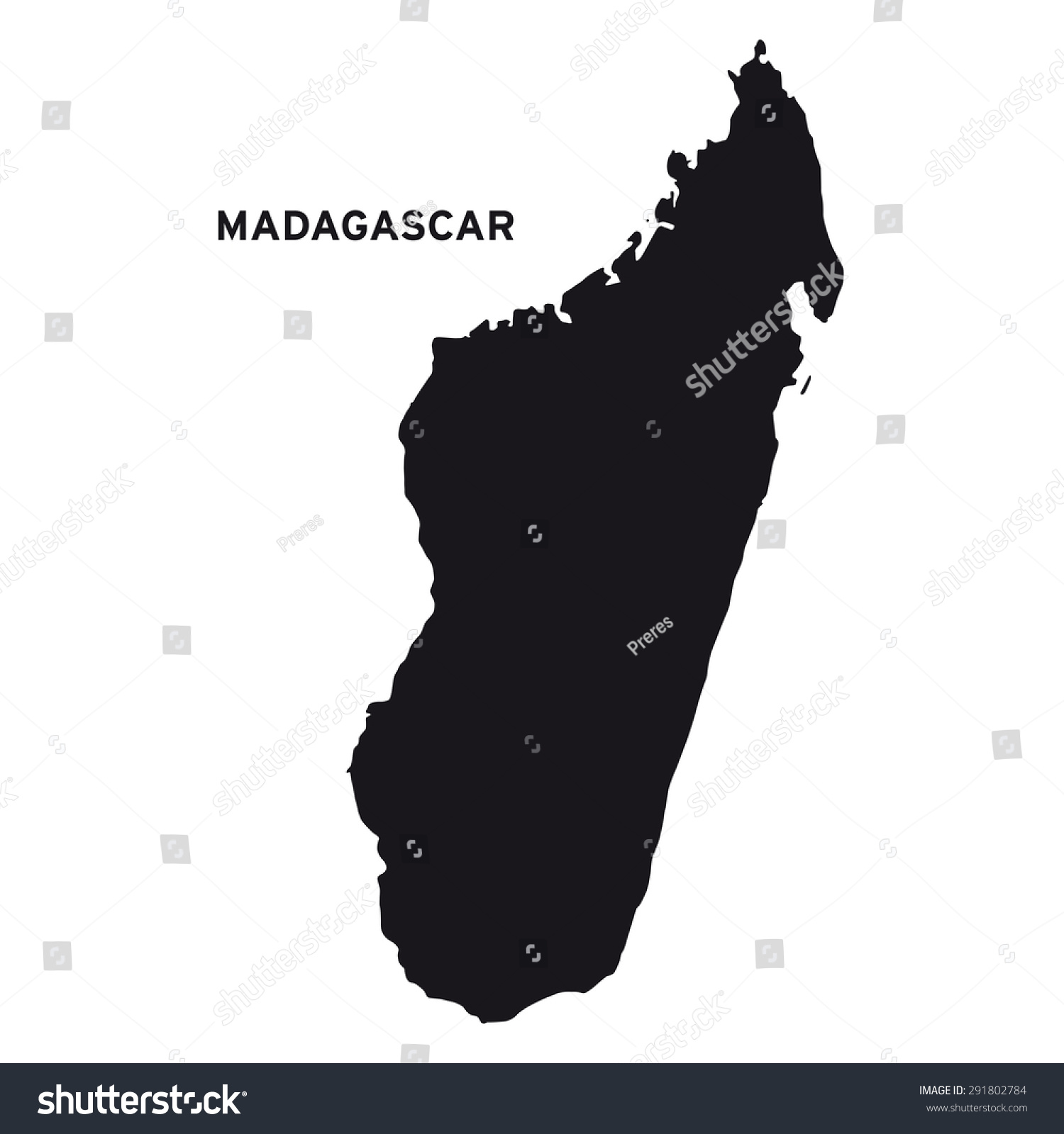 Madagascar Map Vector Stock Vector 291802784 - Shutterstock