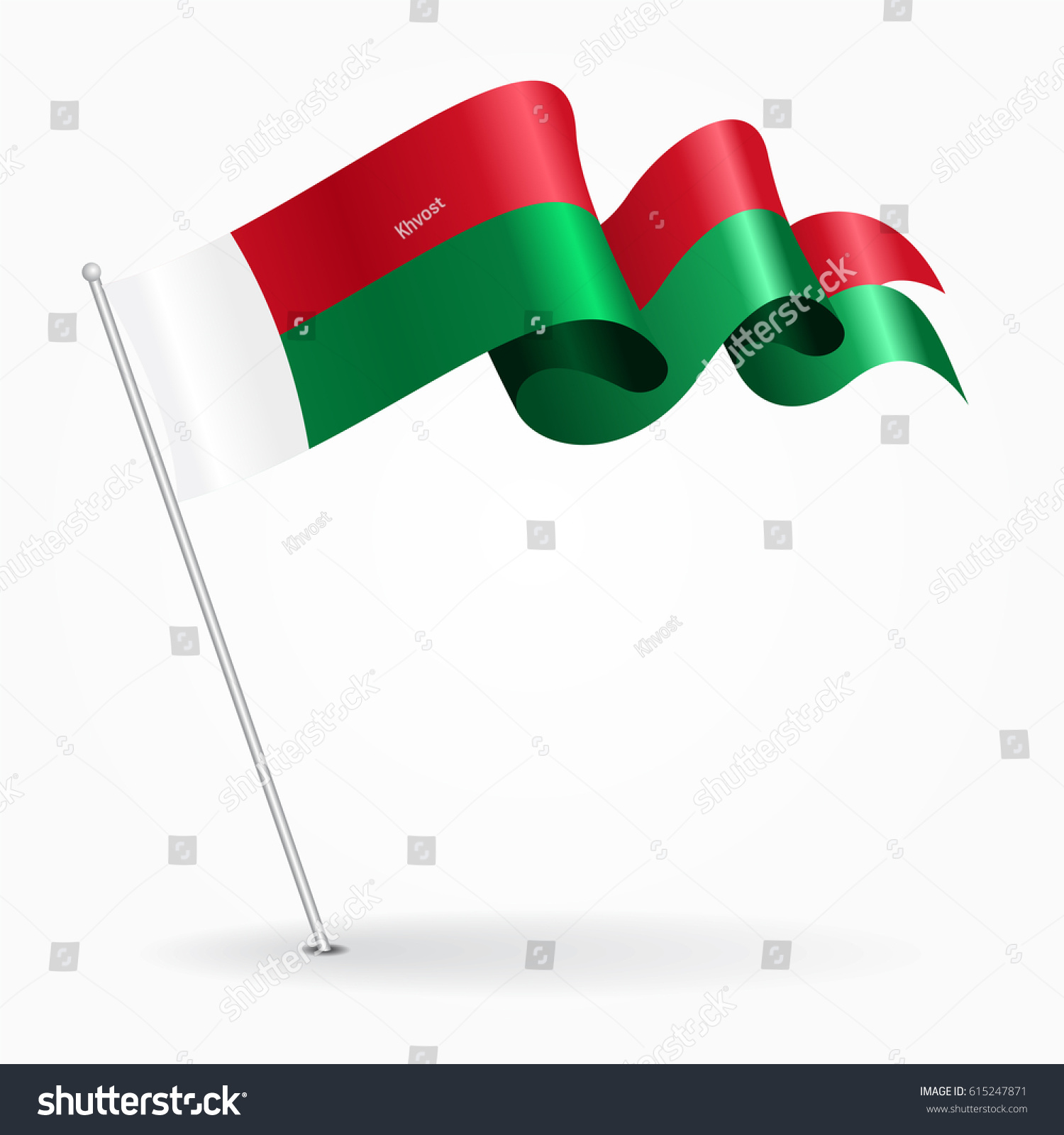 Madagascar Pin Icon Wavy Flag Vector Stock Vector (Royalty Free) 615247871