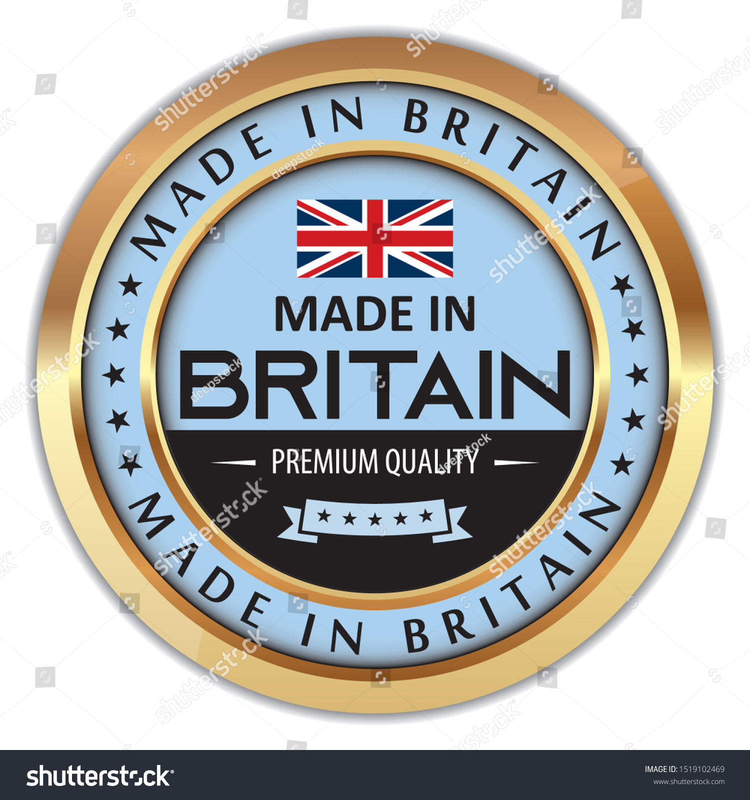 SVG of Made in Britain. Vector Golden Label. svg