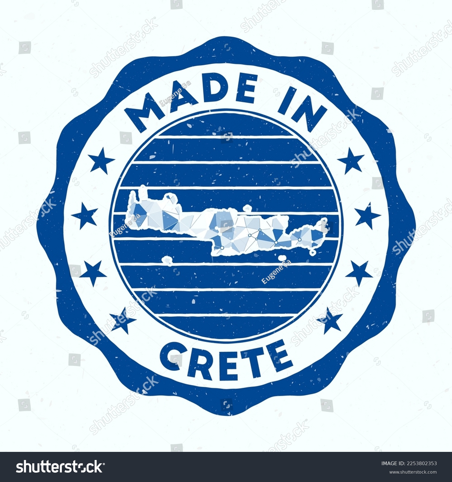 SVG of Made In Crete. Island round stamp. Seal of Crete with border shape. Vintage badge with circular text and stars. Vector illustration. svg