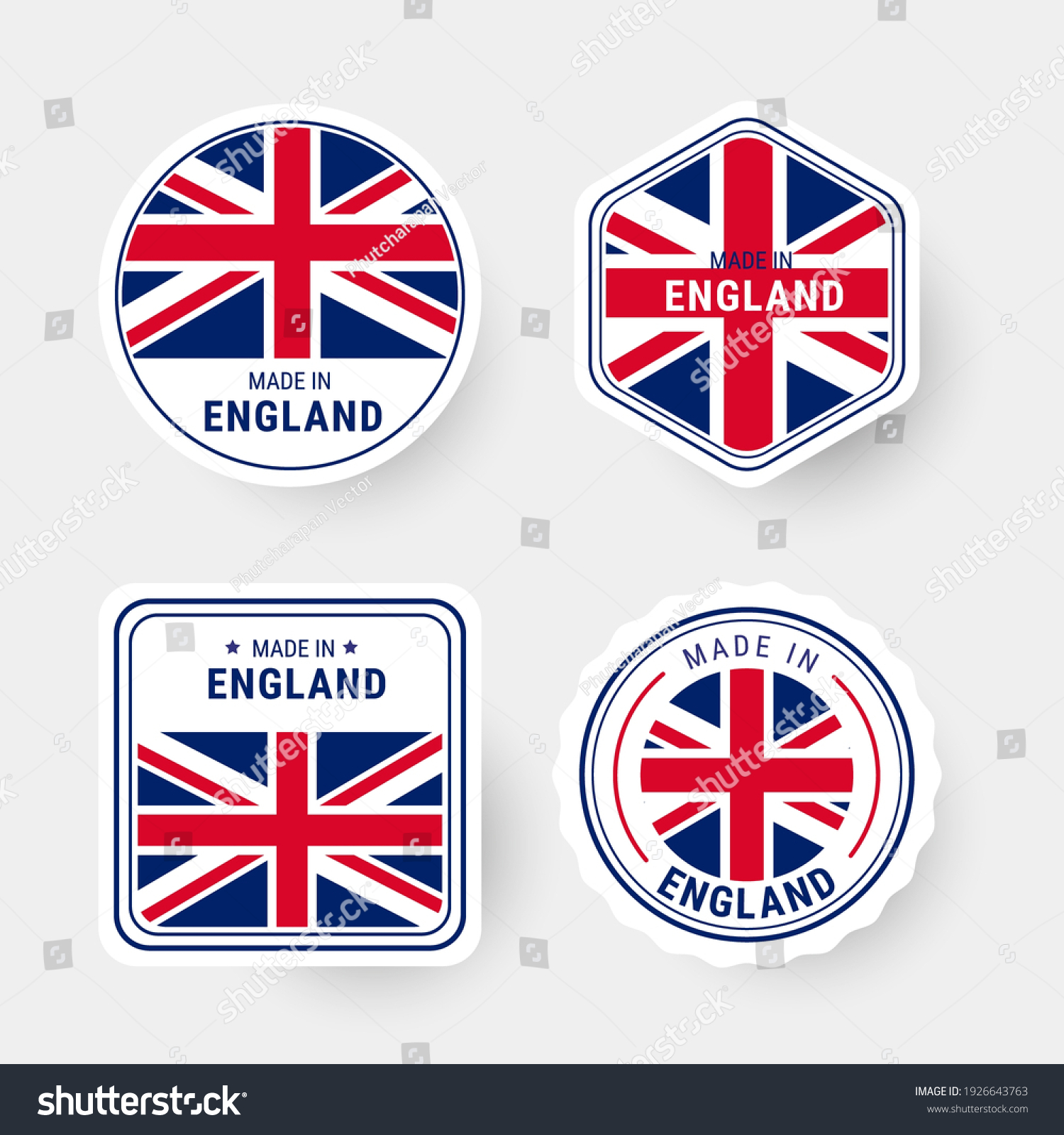 SVG of Made in England flag label sticker badge collection vector illustration. svg