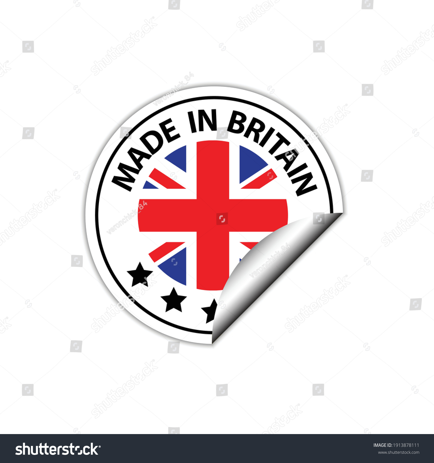 SVG of made in Great Britain vector stamp. bagge with Great Britain flag svg