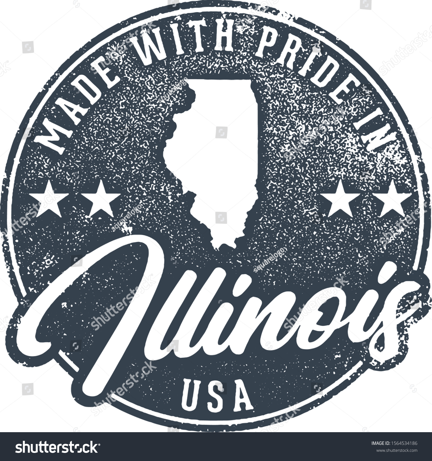 SVG of Made in Illinois State Packaging Label svg