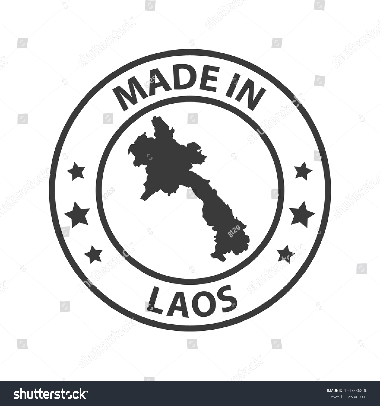 Made Laos Icon Stamp Sticker Vector Stock Vector Royalty Free Shutterstock