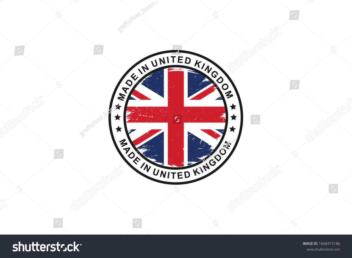 SVG of Made in the UK. Manufactured in Britain,with grunge flag of United Kingdom, vector icon svg