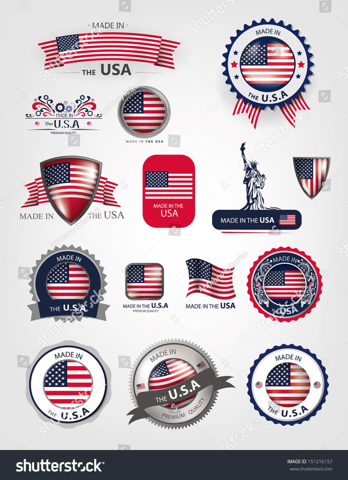 Download Made In The Usa, Seals, Flags, Vector - 151216157 ...