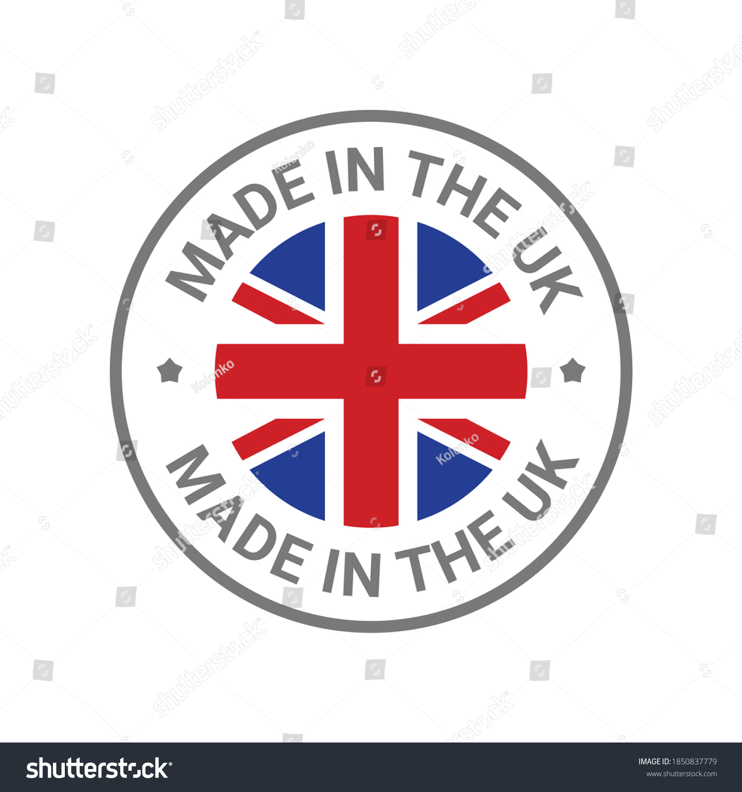 SVG of Made in UK Britain flag logo. English brand sticker made in Britain vector stamp svg