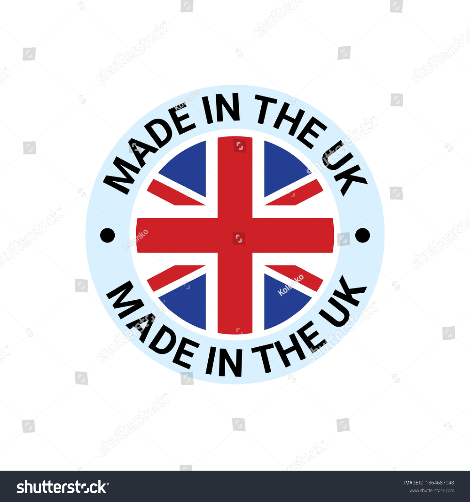 SVG of Made in UK Britain flag logo. English brand sticker made in Britain vector stamp svg