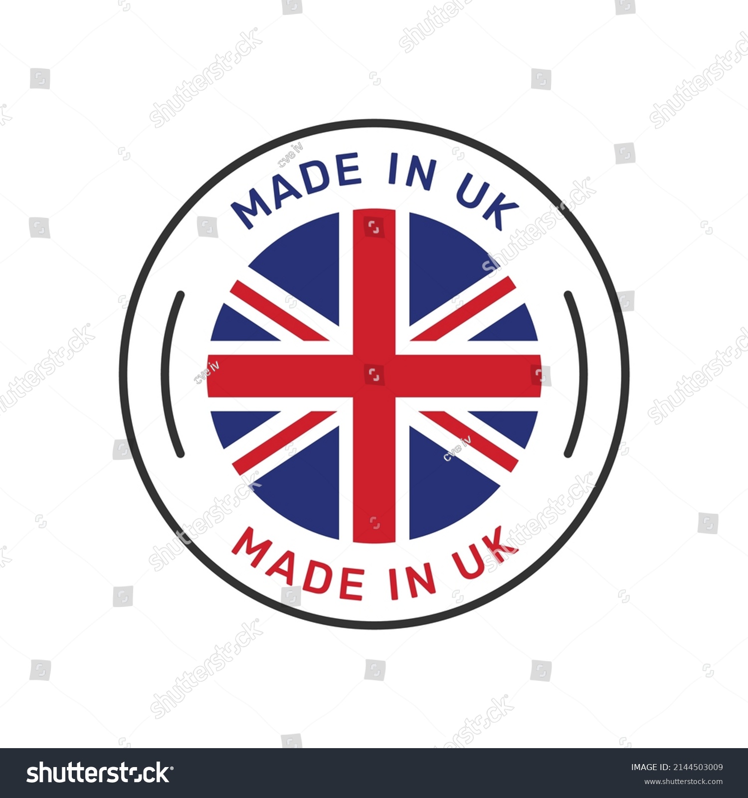 SVG of Made in UK colorful vector badge. Label sticker with British flag. svg