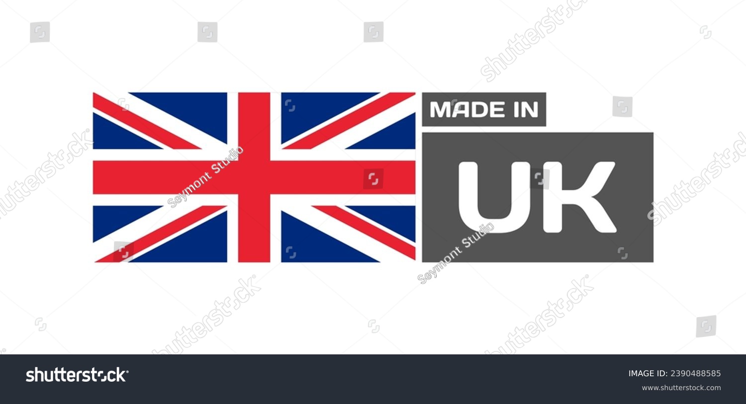 SVG of Made in UK icon. Flat, flag of UK, made in UK icon, national flag of United Kingdom. Vector icon svg