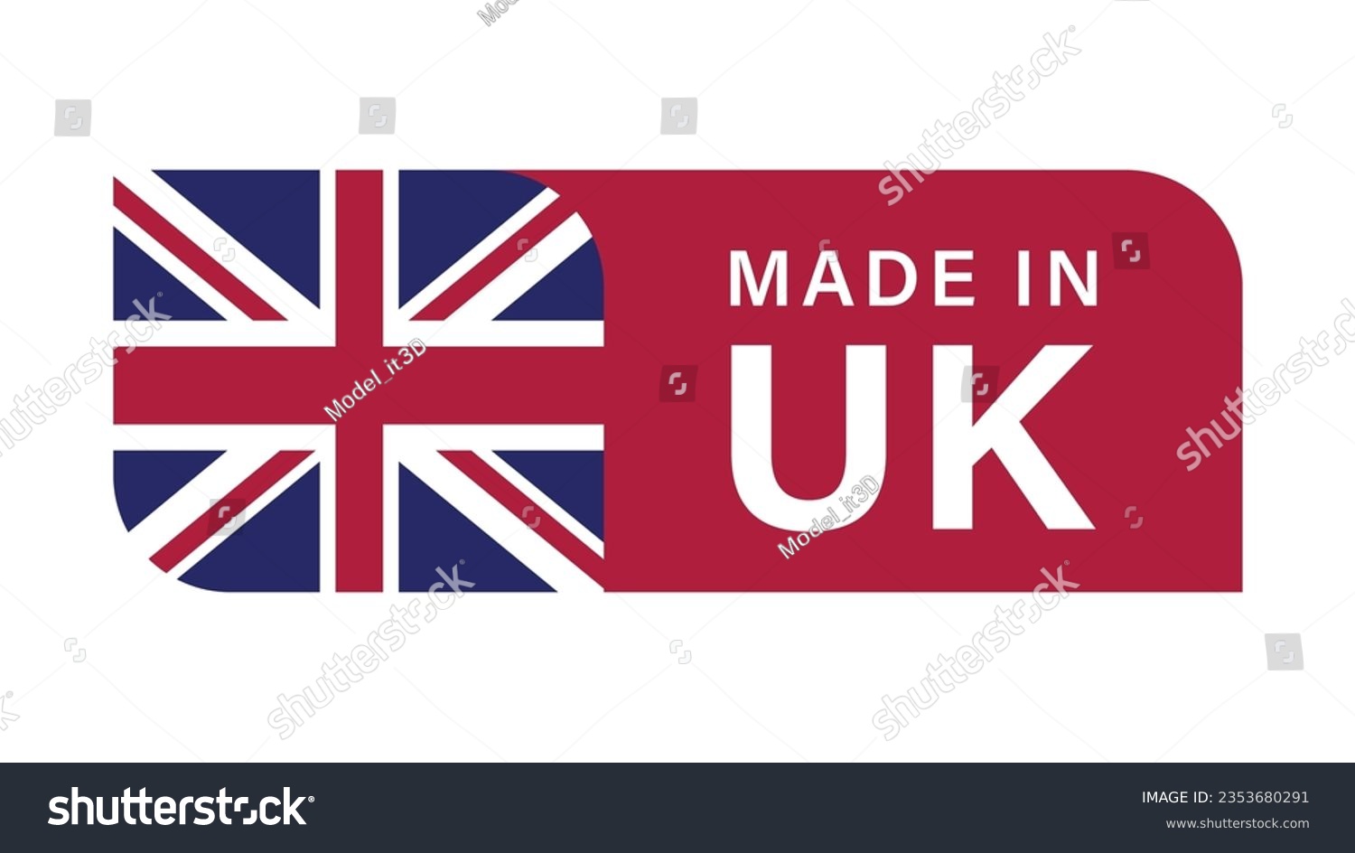 SVG of Made In UK Label Banner Isolated on Monochrome Background svg