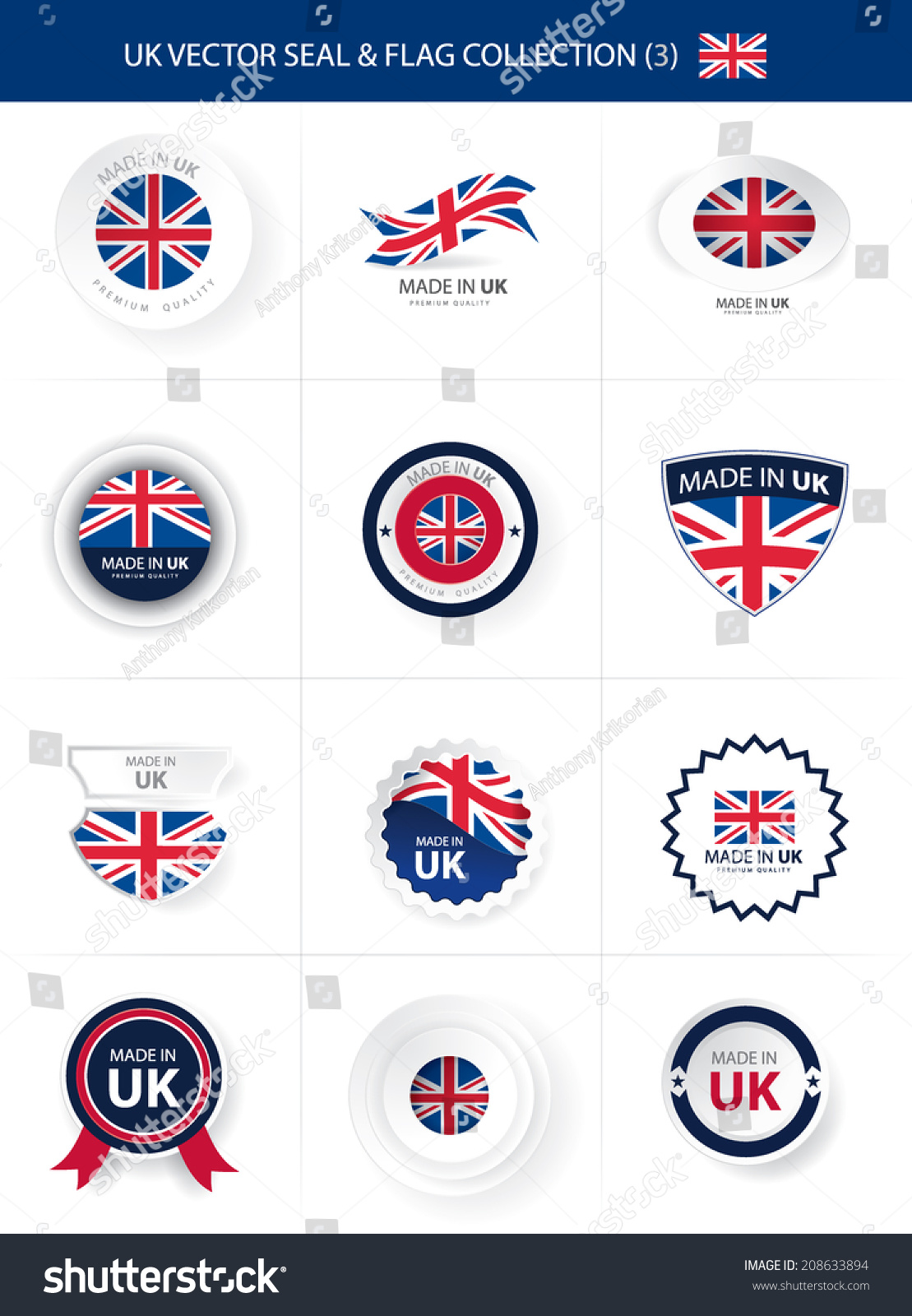 SVG of Made in UK, Seals, United Kingdom Flag (vector Art) svg