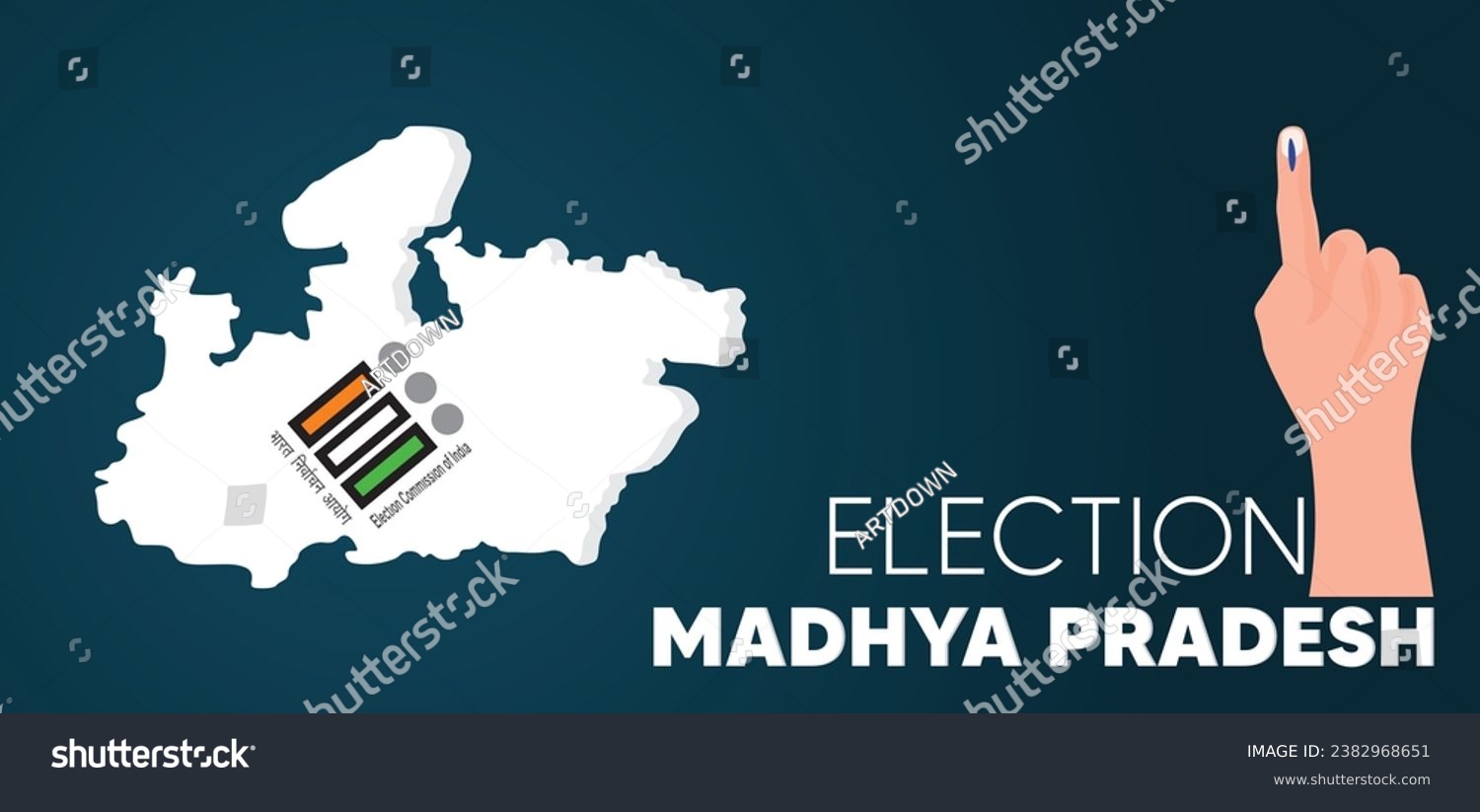 SVG of Madhya Pradesh Legislative election Indian state with geographical map vector poster svg