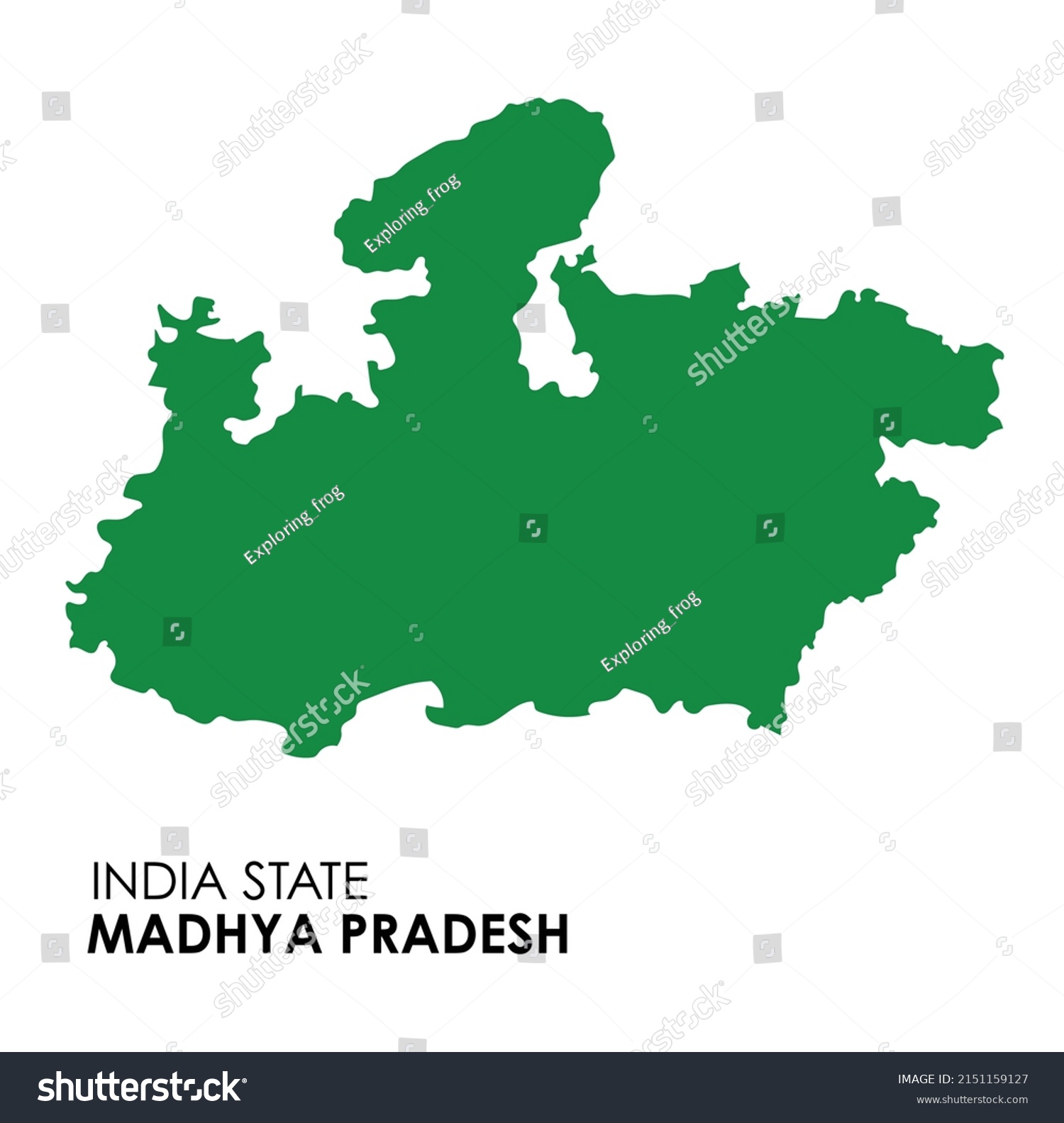 Madhya Pradesh Map Vector Flat Design Stock Vector (Royalty Free ...