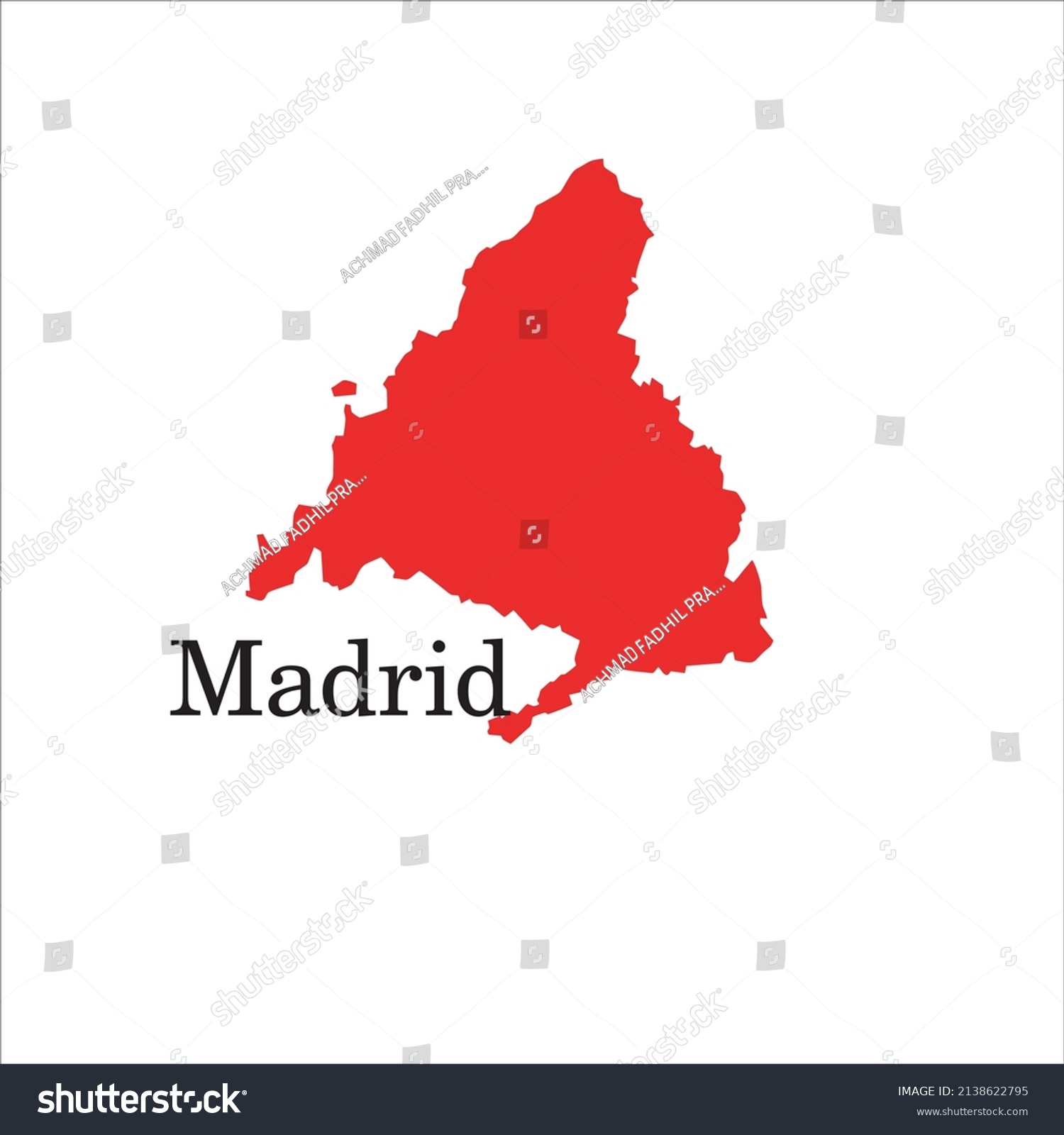 Madrid Map On White Background Stock Vector Royalty Free 2138622795 Shutterstock 3164