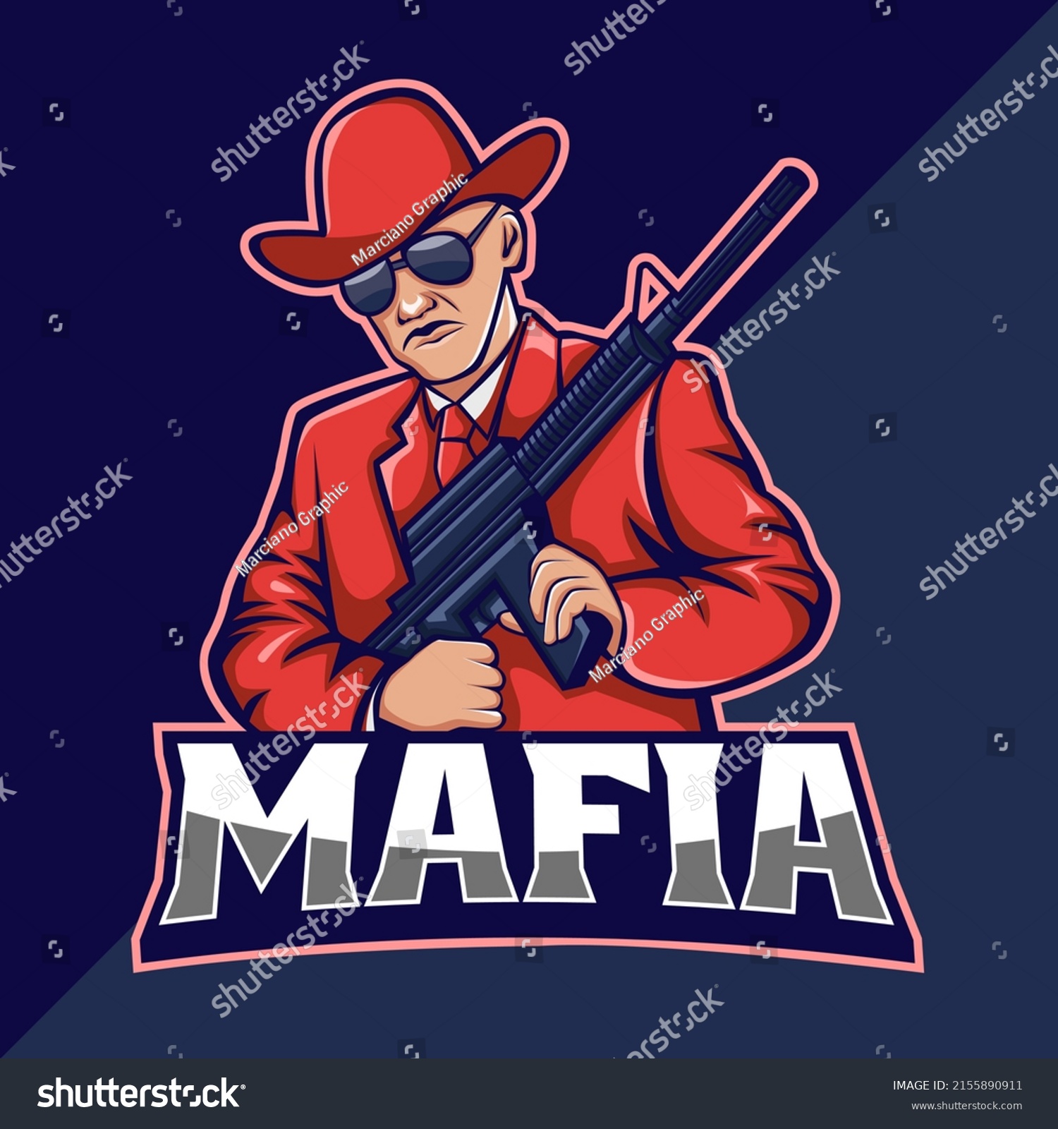 Mafia Holding Rifle Esport Logo Mascot Stock Vector (Royalty Free ...