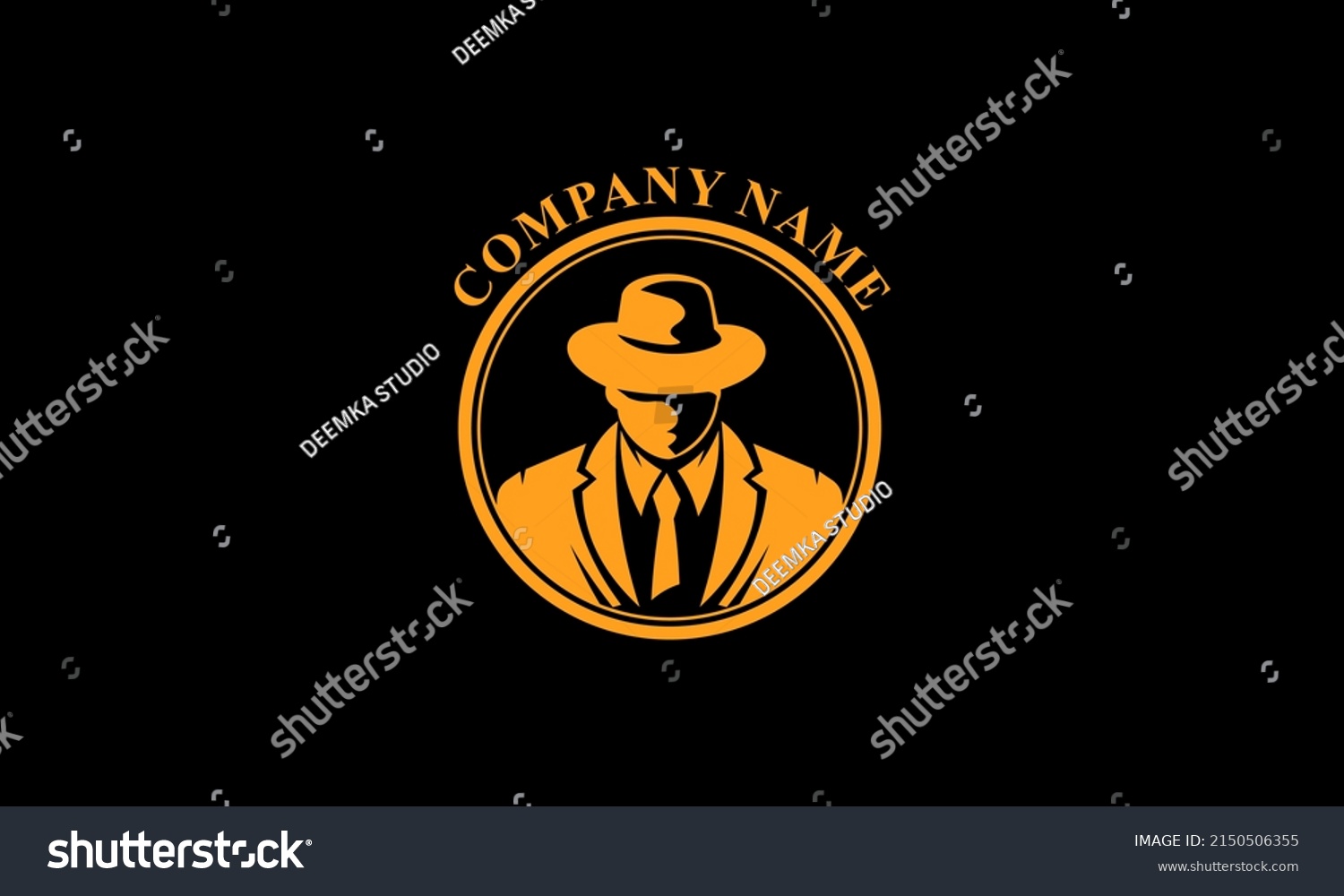 Mafia Logo Emblems Character Abstract Silhouette Stock Vector Royalty