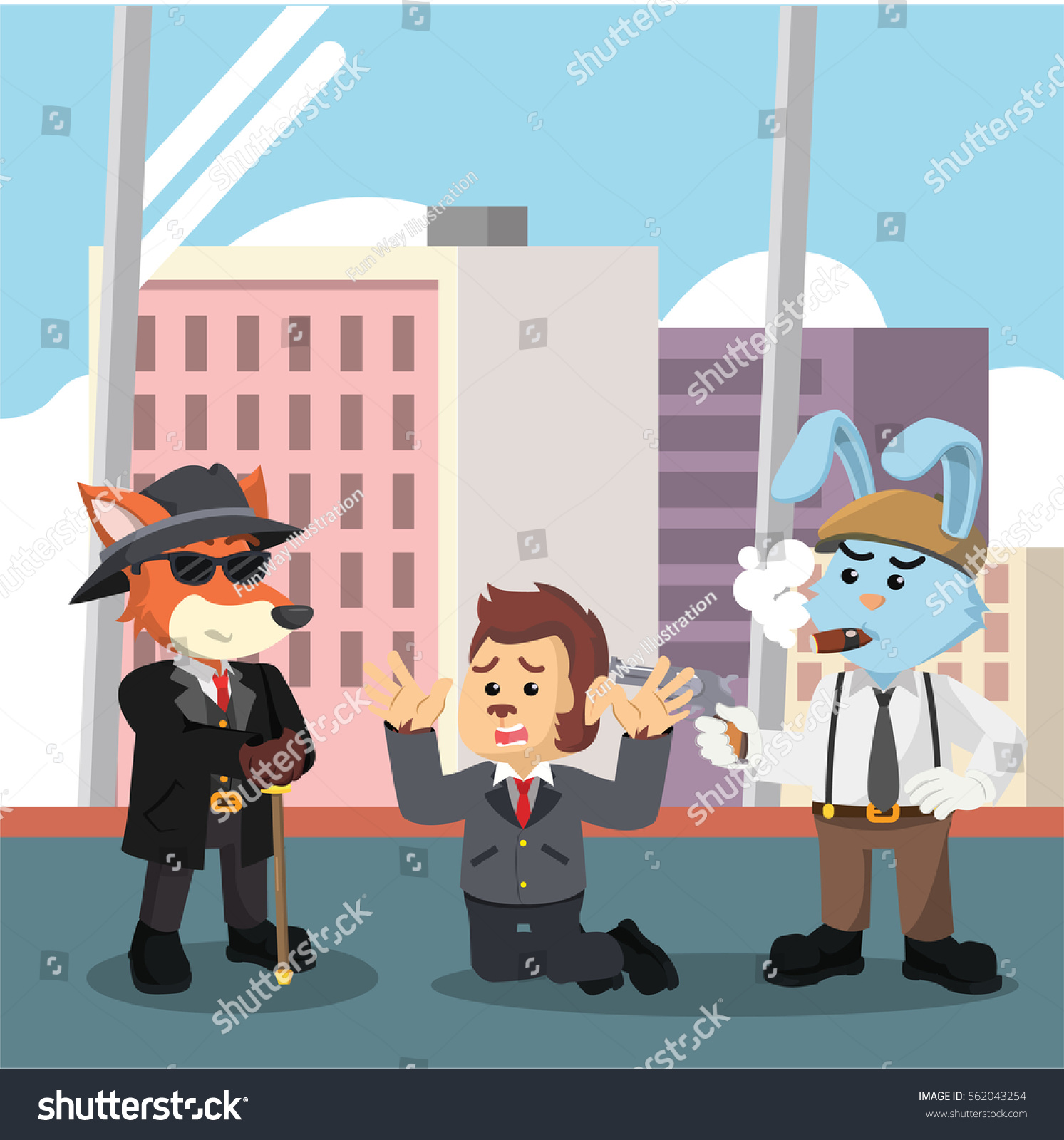 Mafia Rabbit Threatening Hostage: vector de stock (libre de regalías ...