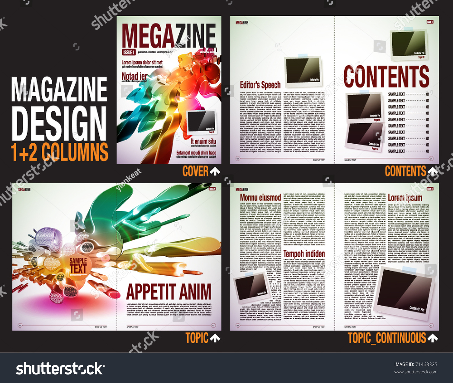 Magazine Layout Design Template Cover 6 Stock Vector Royalty Free