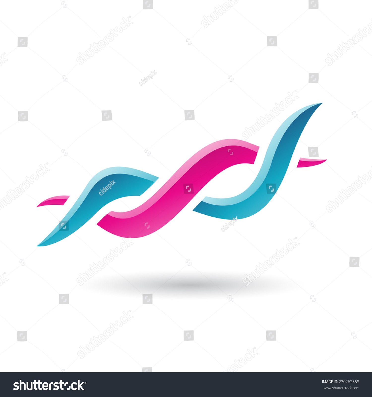 Magenta And Blue Abstract Icon Illustration Isolated On A White ...