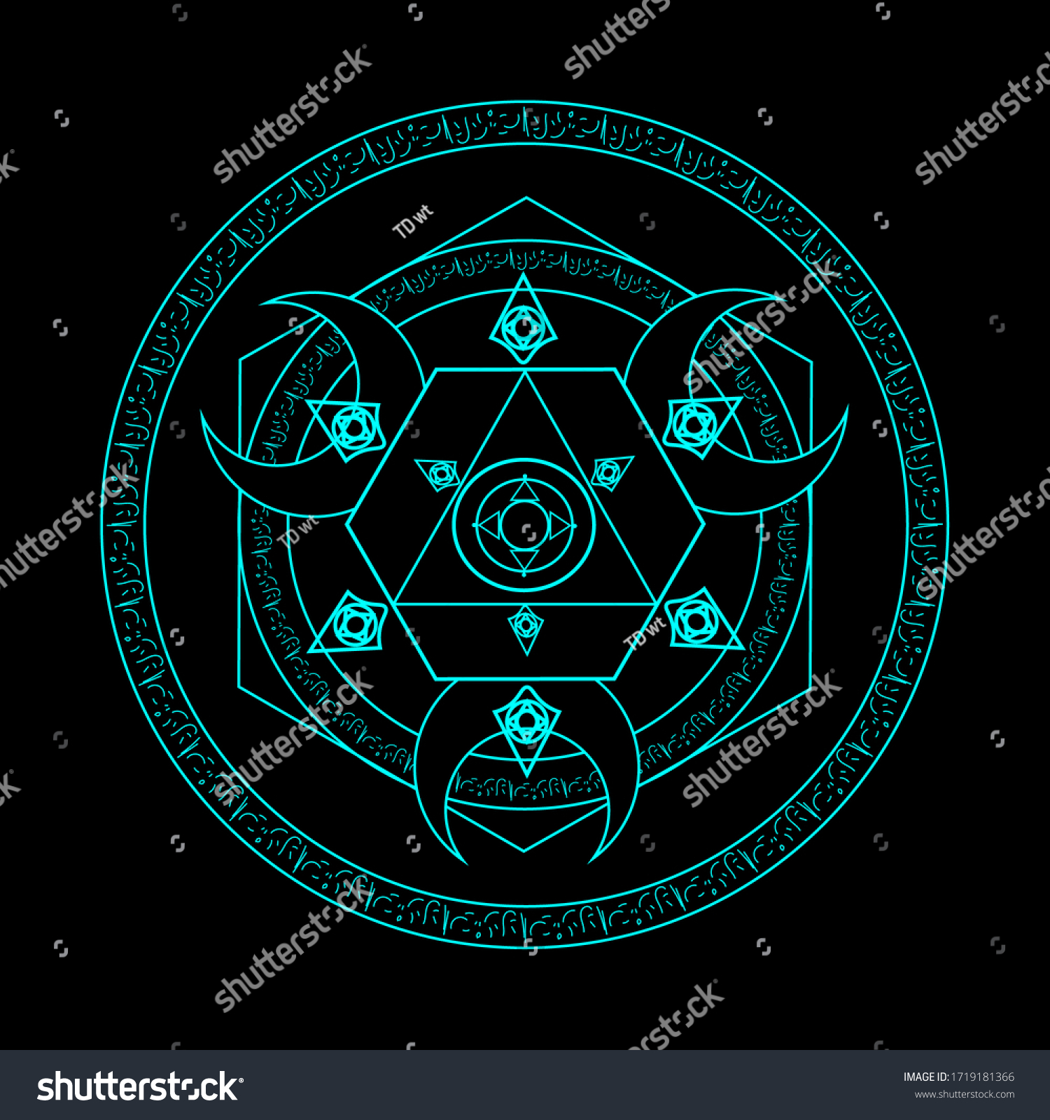 Magic Circle Ring Magic Spell Ring Stock Vector (Royalty Free) 1719181366