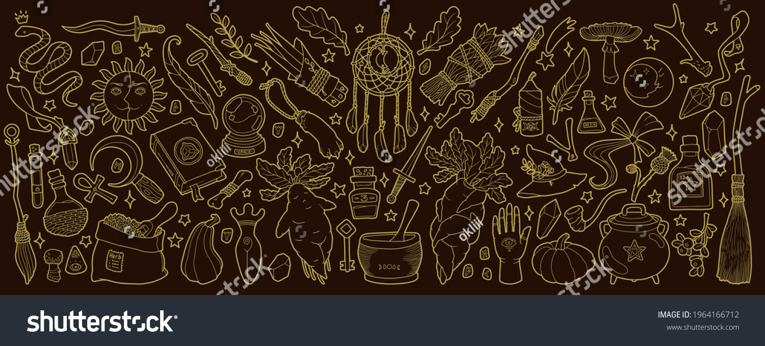 Magic Items Hand Drawing Illustration Stock Vector (Royalty Free ...