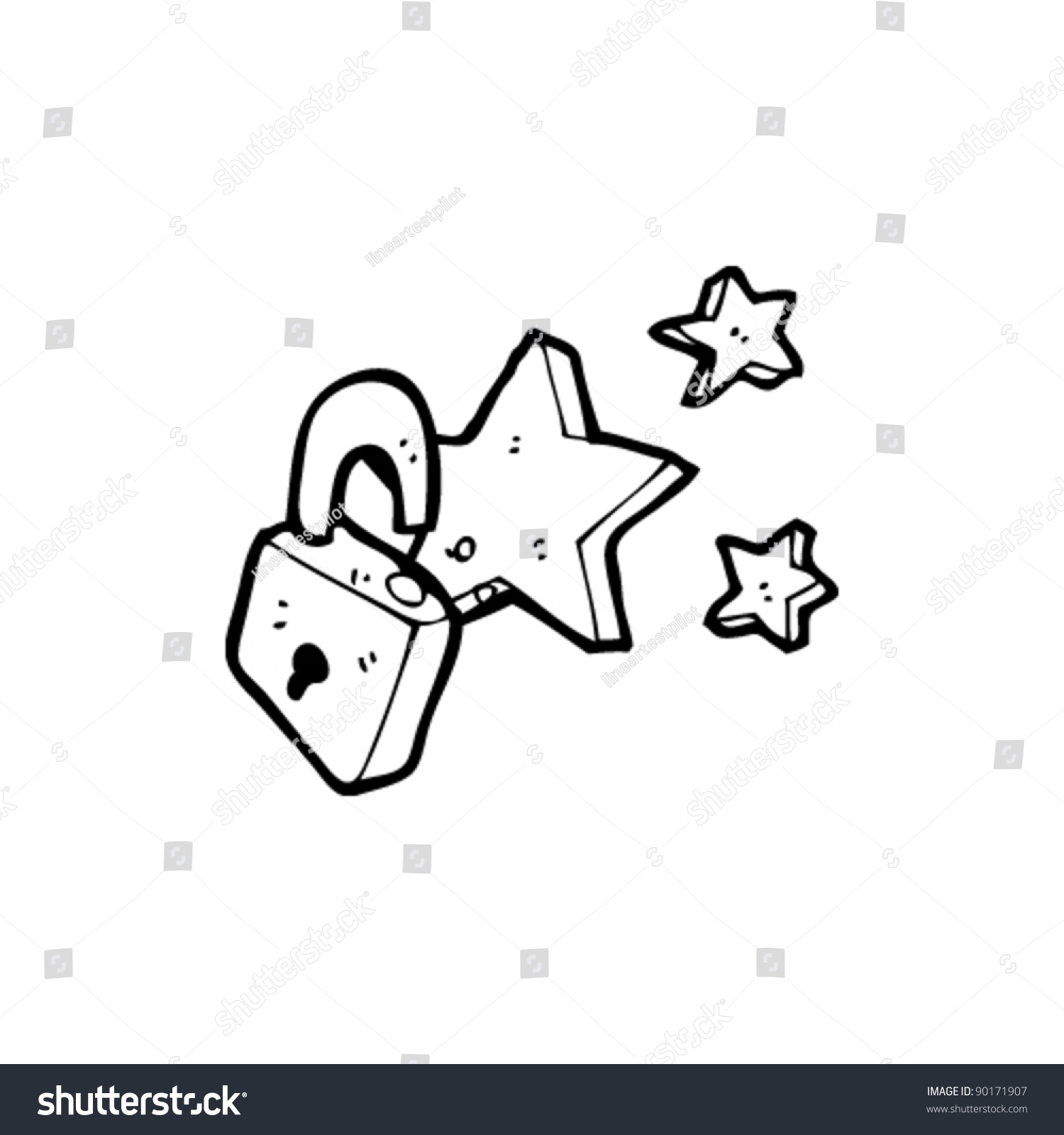 Magic Lock Cartoon Stock Vector Illustration 90171907 : Shutterstock