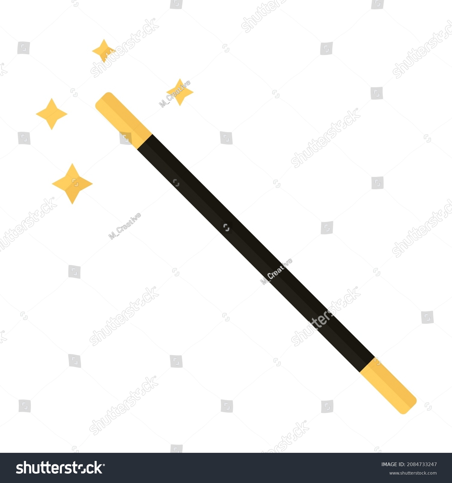 Magic Wand Flat Clipart Vector Illustration Stock Vector (Royalty Free ...